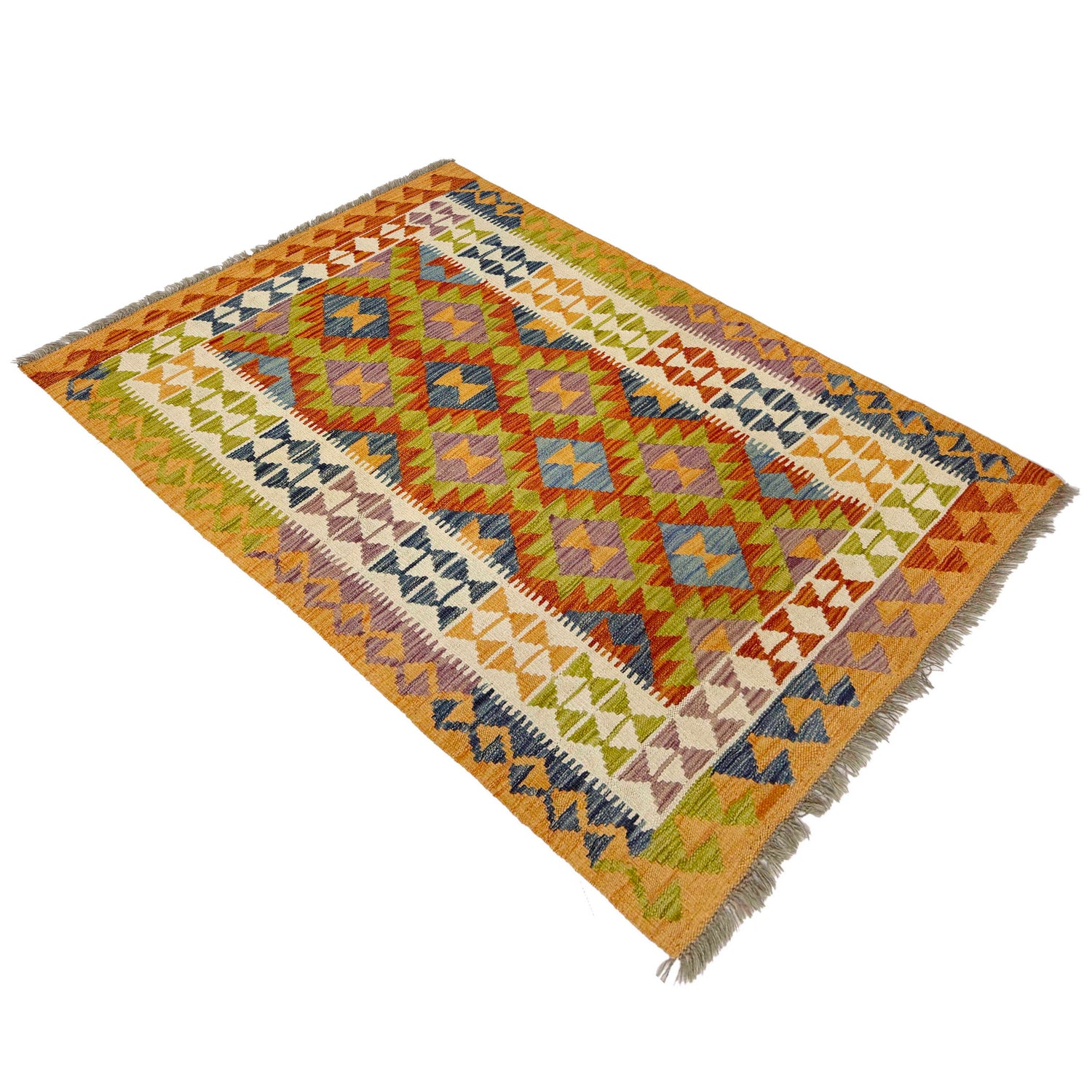 Handmade Vegetable Kelim 3' 5" x 5" 3" (ft) - No. G38924