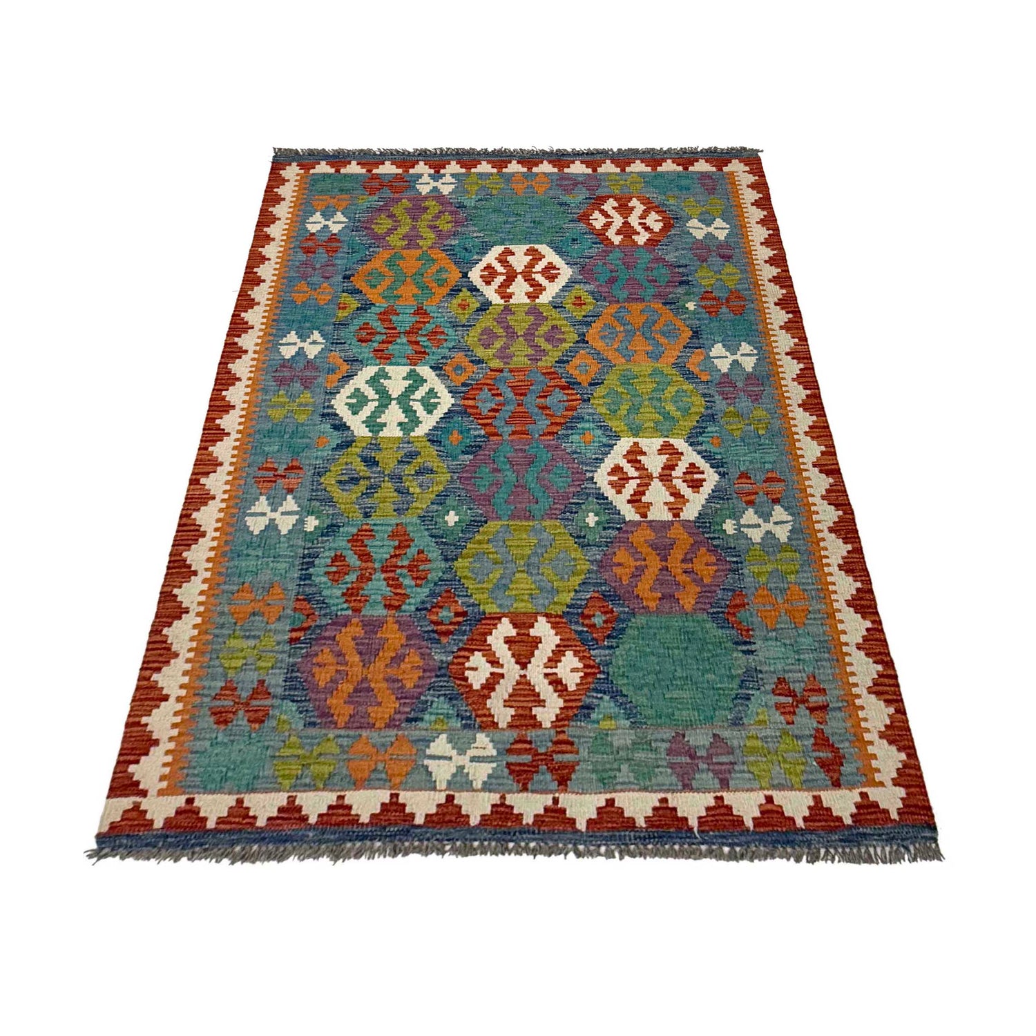 Handmade Vegetable Kelim 3' 6" x 5" 3" (ft) - No. G38925