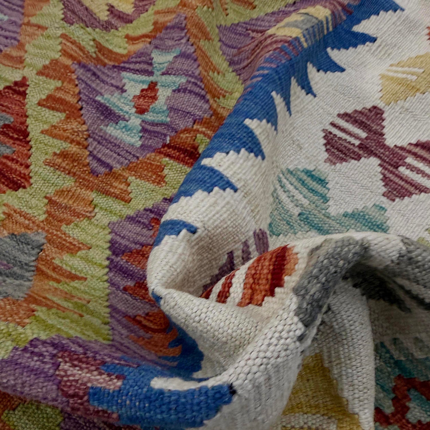 Handmade Vegetable Kelim 4' 9" x 6' 9" (ft) - No. G38926