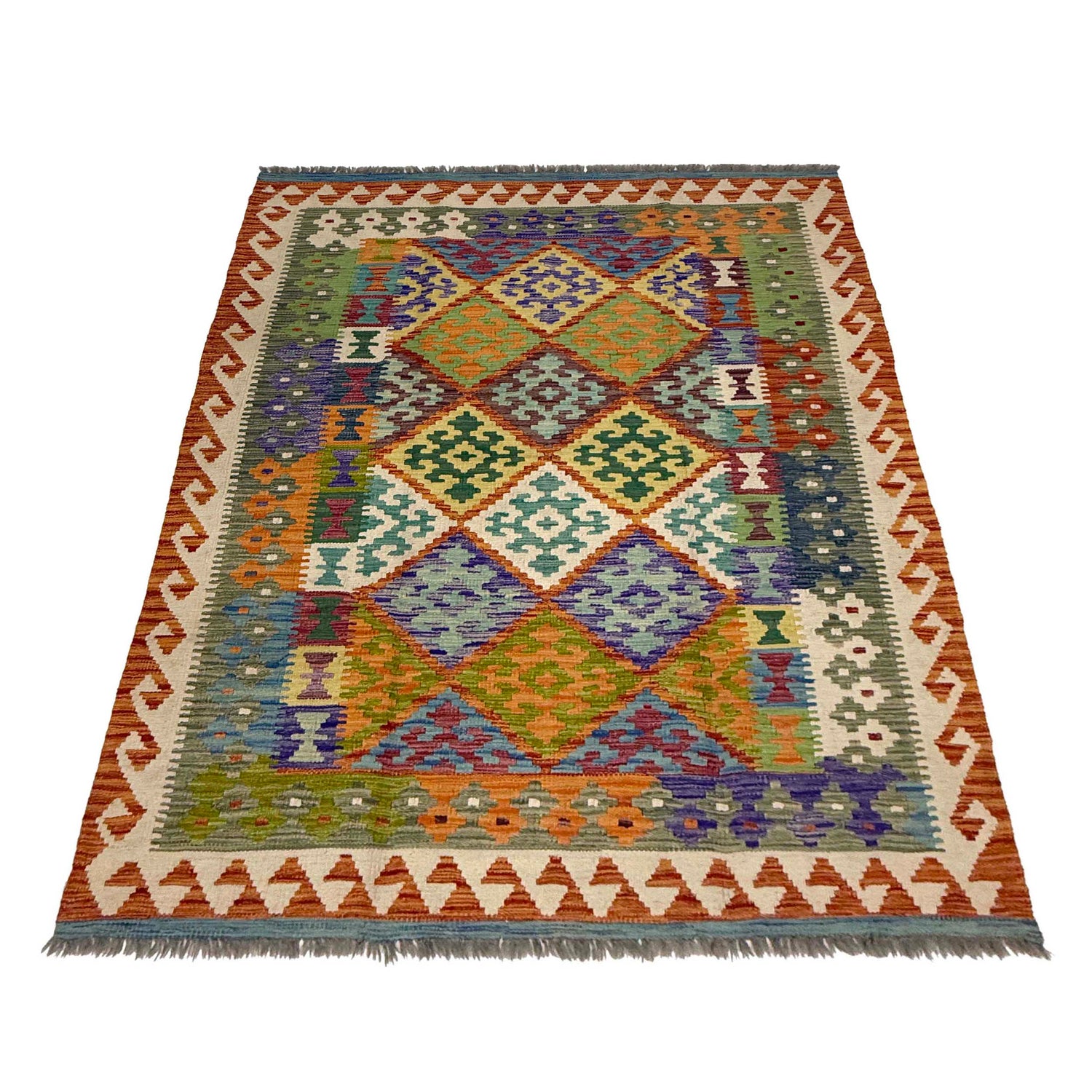 Handmade Vegetable Kelim 4' 10" x 6' 7" (ft) - No. G38927