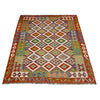 Handmade Vegetable Kelim 4' 11" x 6' 6" (ft) - No. G38928