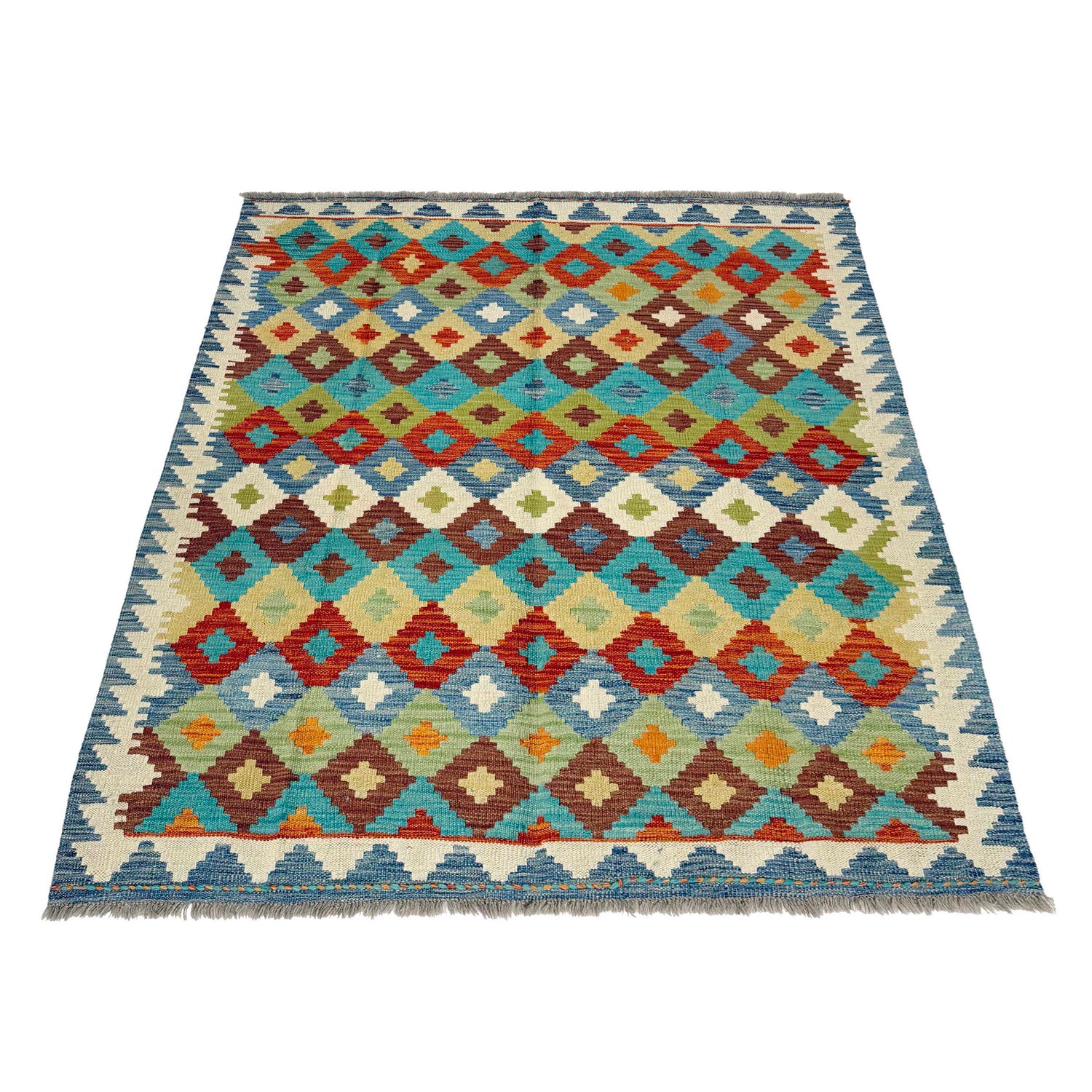 Handmade Vegetable Kilim 4' 11" x 6' 6" (ft) - No. G38930