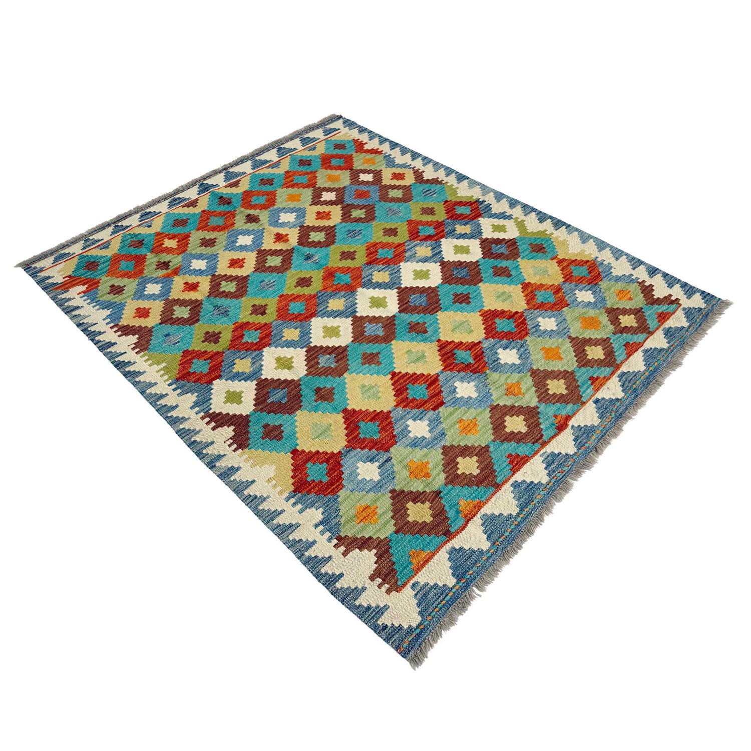 Handmade Vegetable Kilim 4' 11" x 6' 6" (ft) - No. G38930