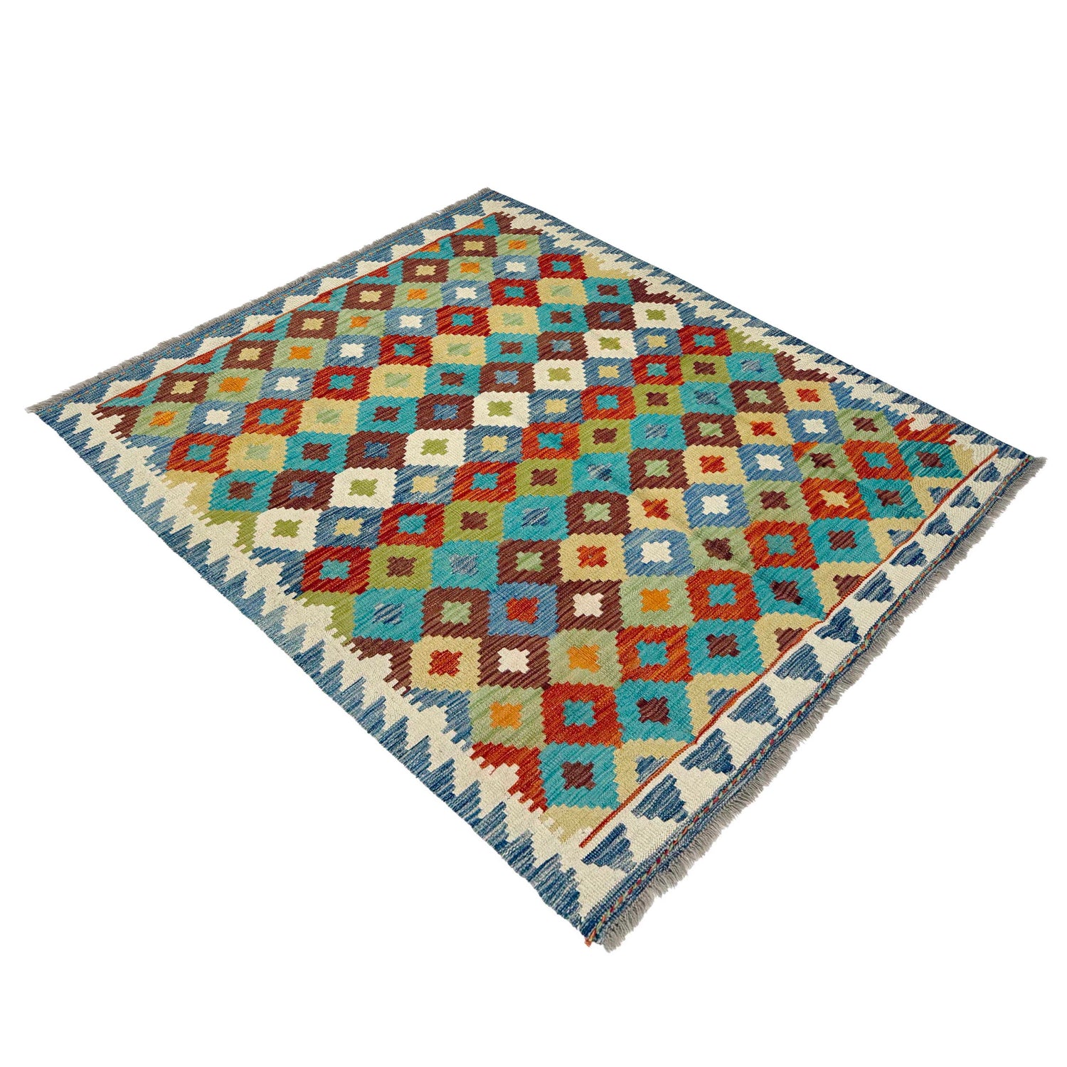 Handmade Vegetable Kilim 4' 11" x 6' 6" (ft) - No. G38930