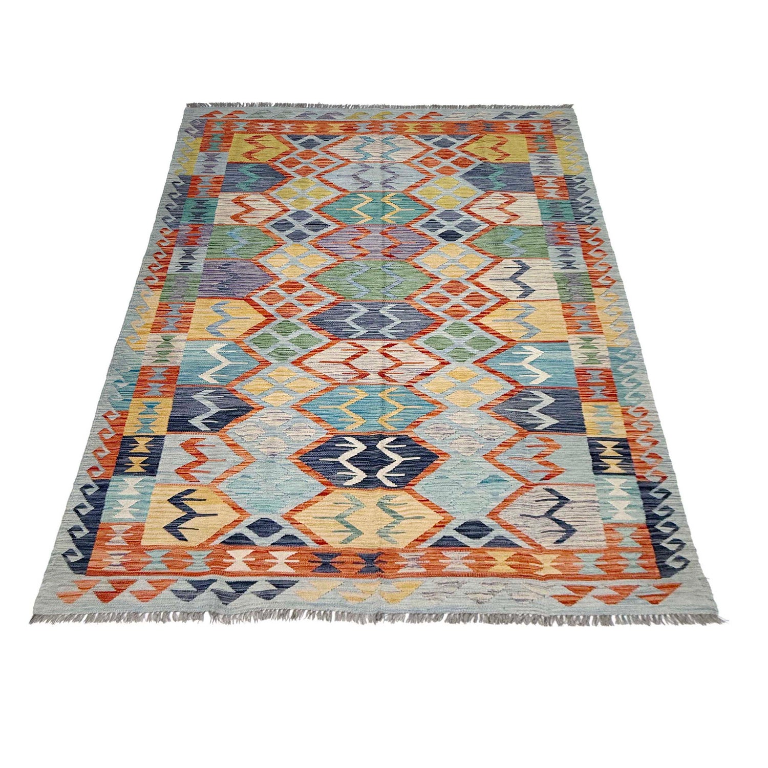 Handmade Vegetable Kilim 5' 11" x 8' 2" (ft) - No. G38931