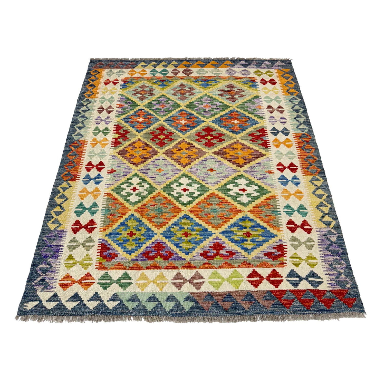 Handmade Vegetable Kelim 4' 10" x 6' 6" (ft) - No. G38933