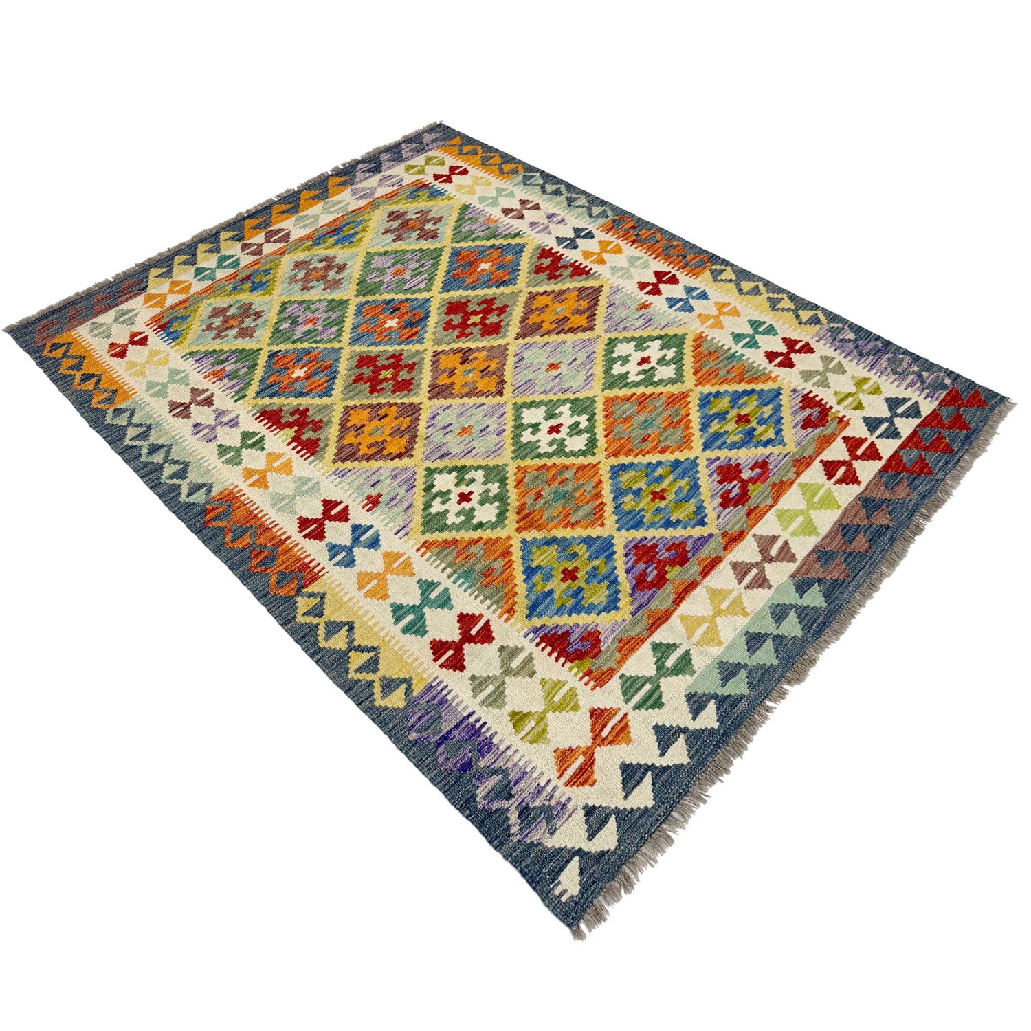 Handmade Vegetable Kelim 4' 10" x 6' 6" (ft) - No. G38933