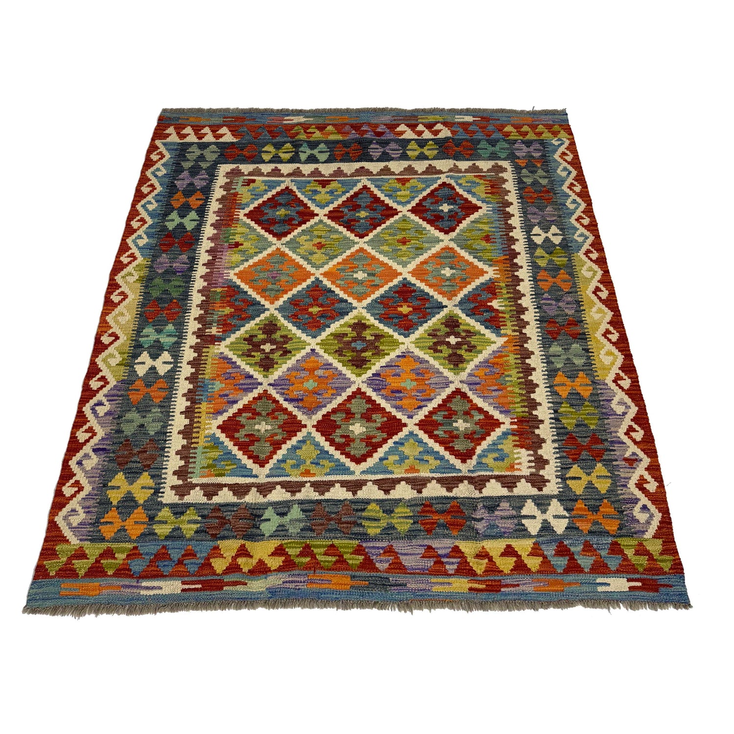 Handmade Vegetable Kilim 5' 1" x 6' 0" (ft) - No. G38934