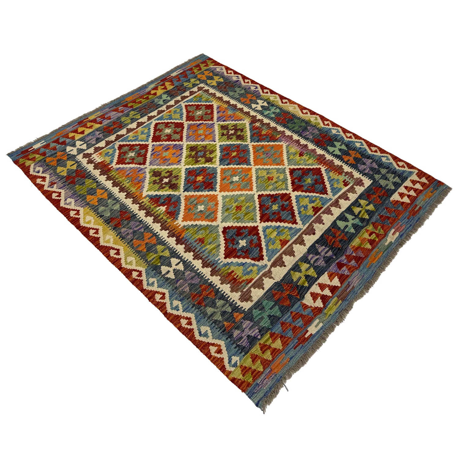 Handmade Vegetable Kilim 5' 1" x 6' 0" (ft) - No. G38934