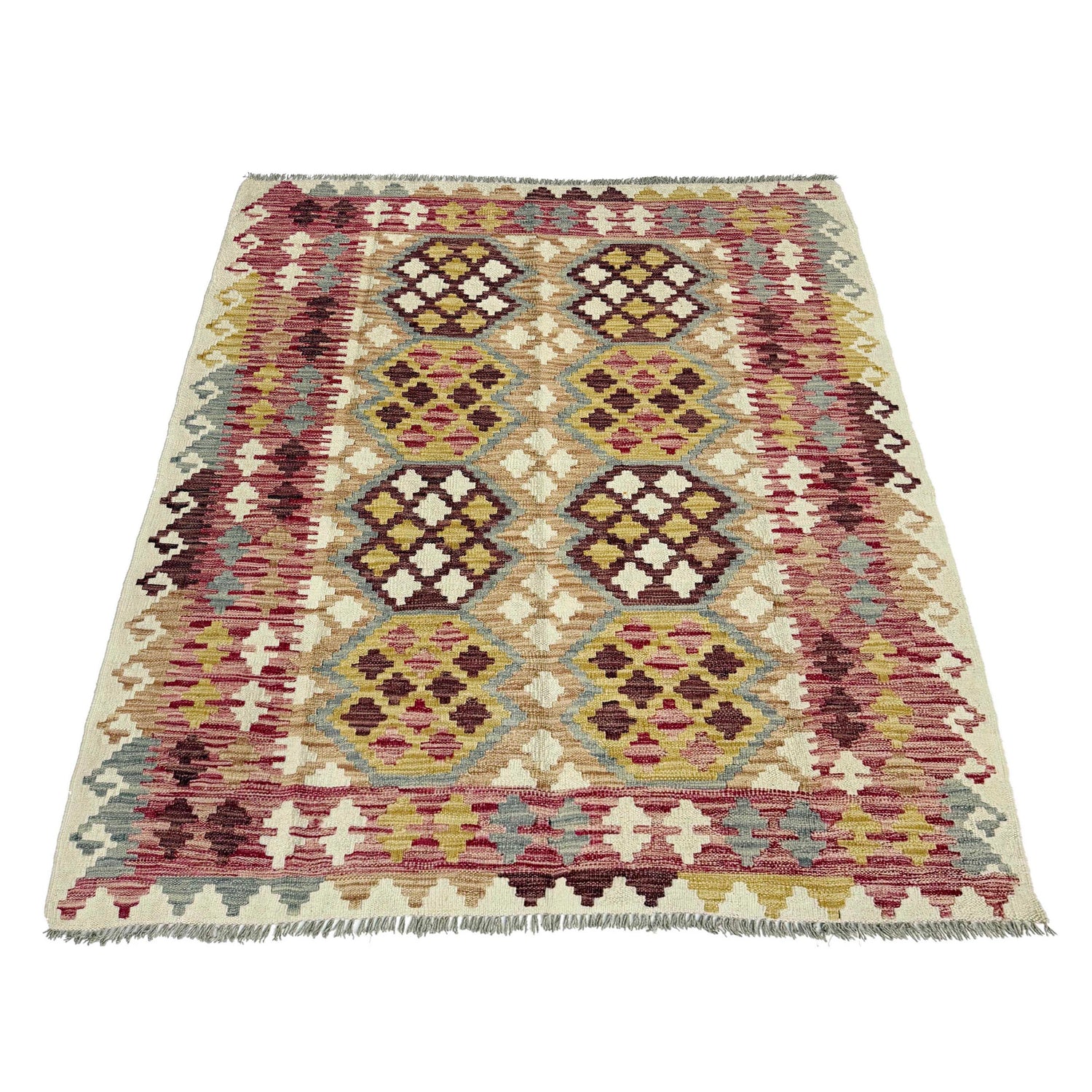 Handmade Vegetable Kelim 5' 0" x 6' 5" (ft) - No. G38935