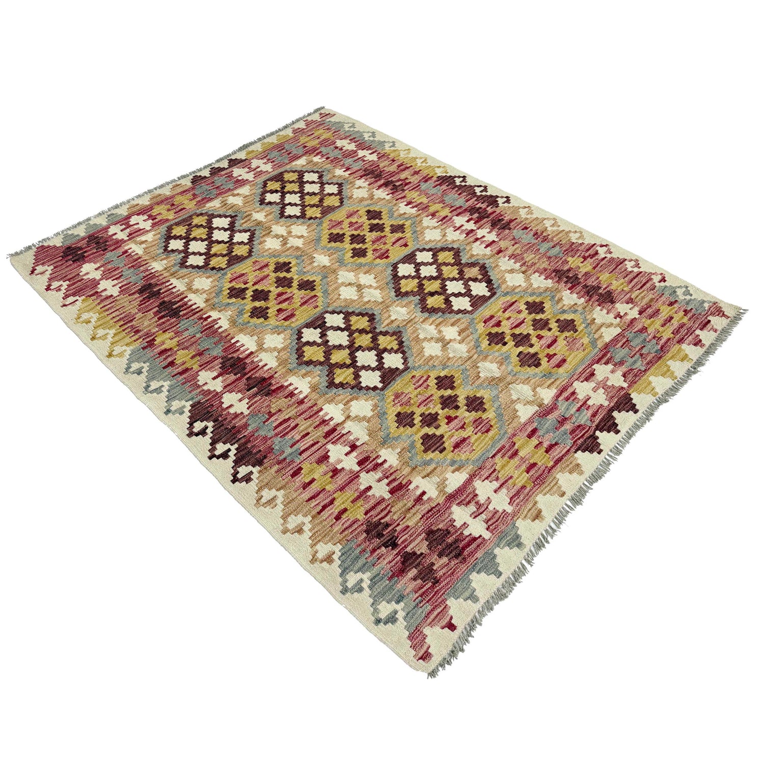 Handmade Vegetable Kelim 5' 0" x 6' 5" (ft) - No. G38935