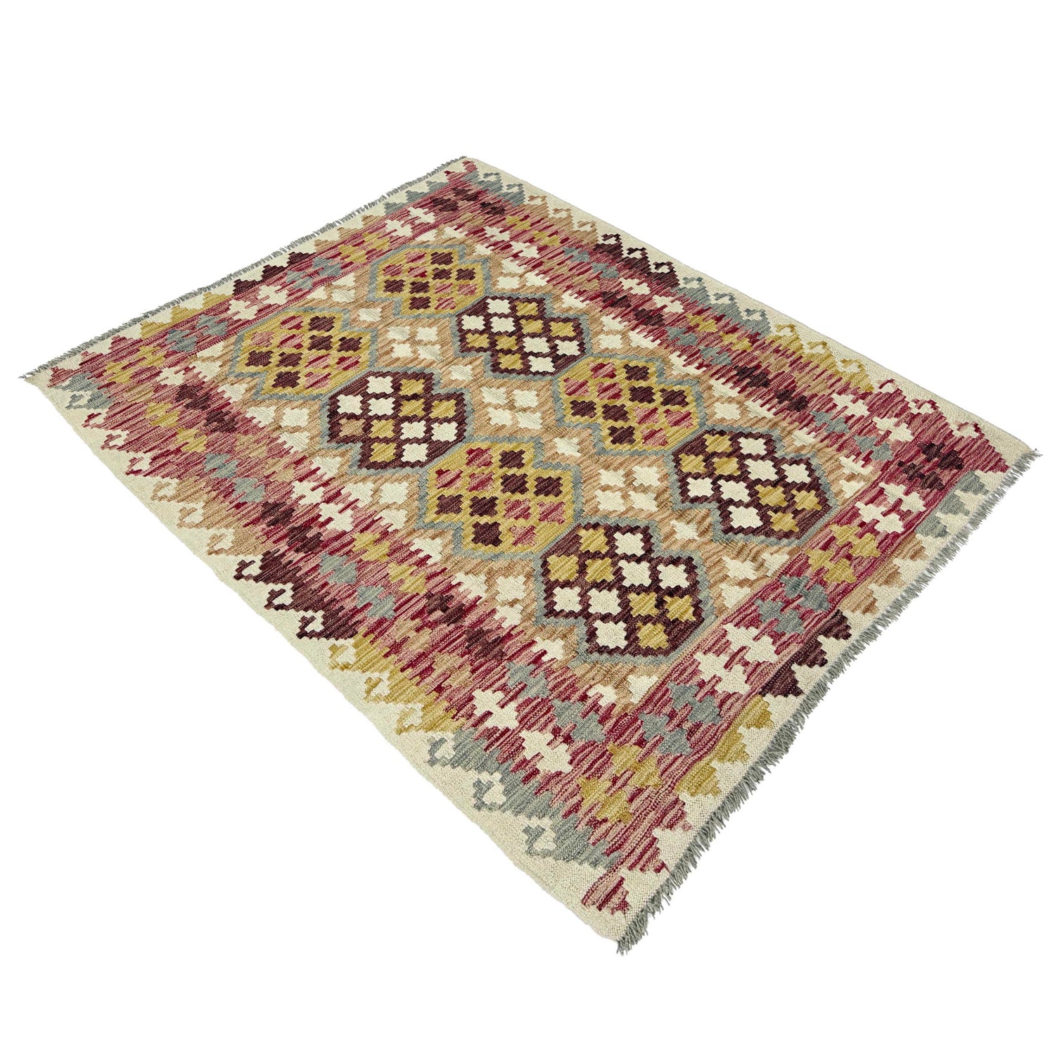 Handmade Vegetable Kelim 5' 0" x 6' 5" (ft) - No. G38935