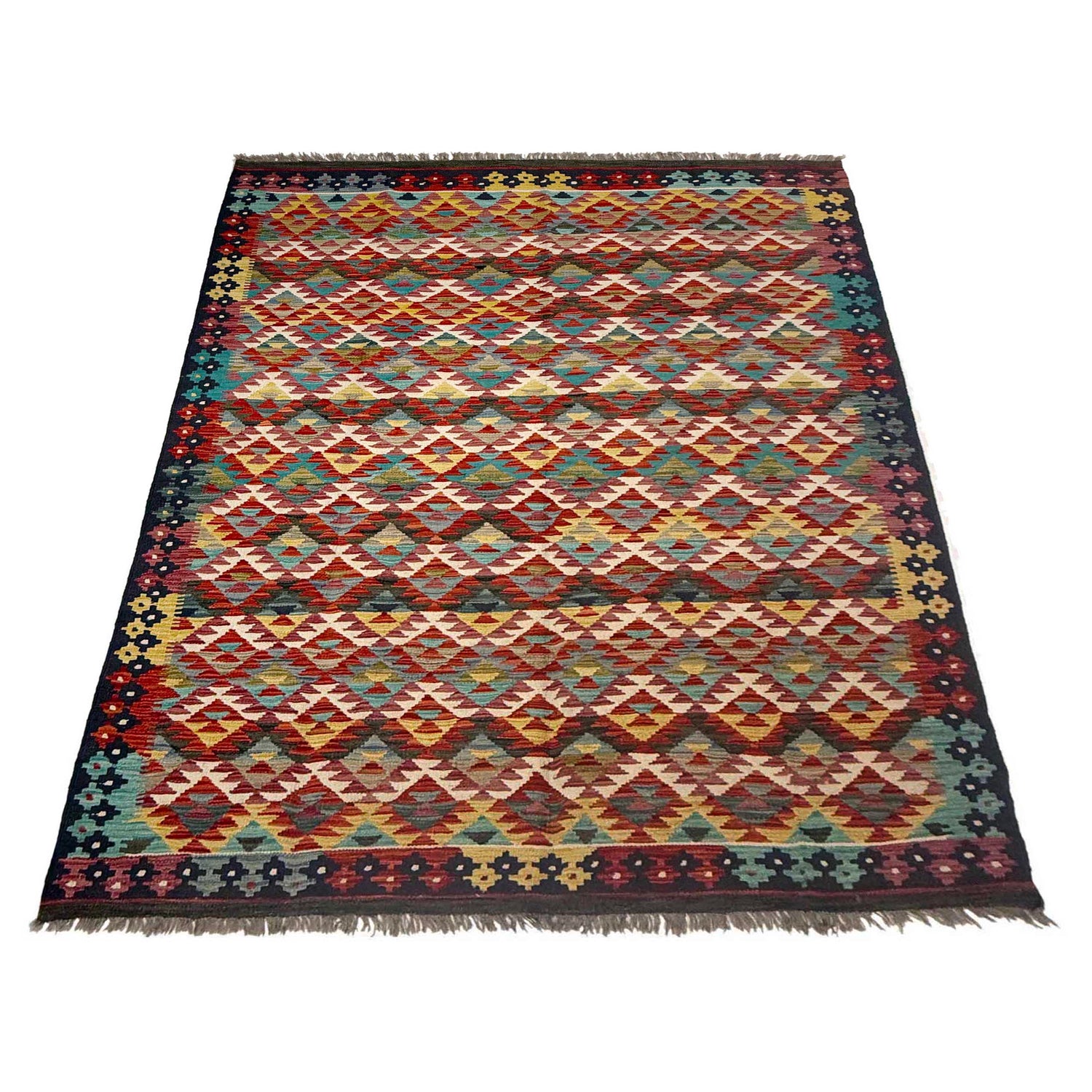 Handmade Vegetable Kilim 6' 0" x 8' 0" (ft) - No. G38936