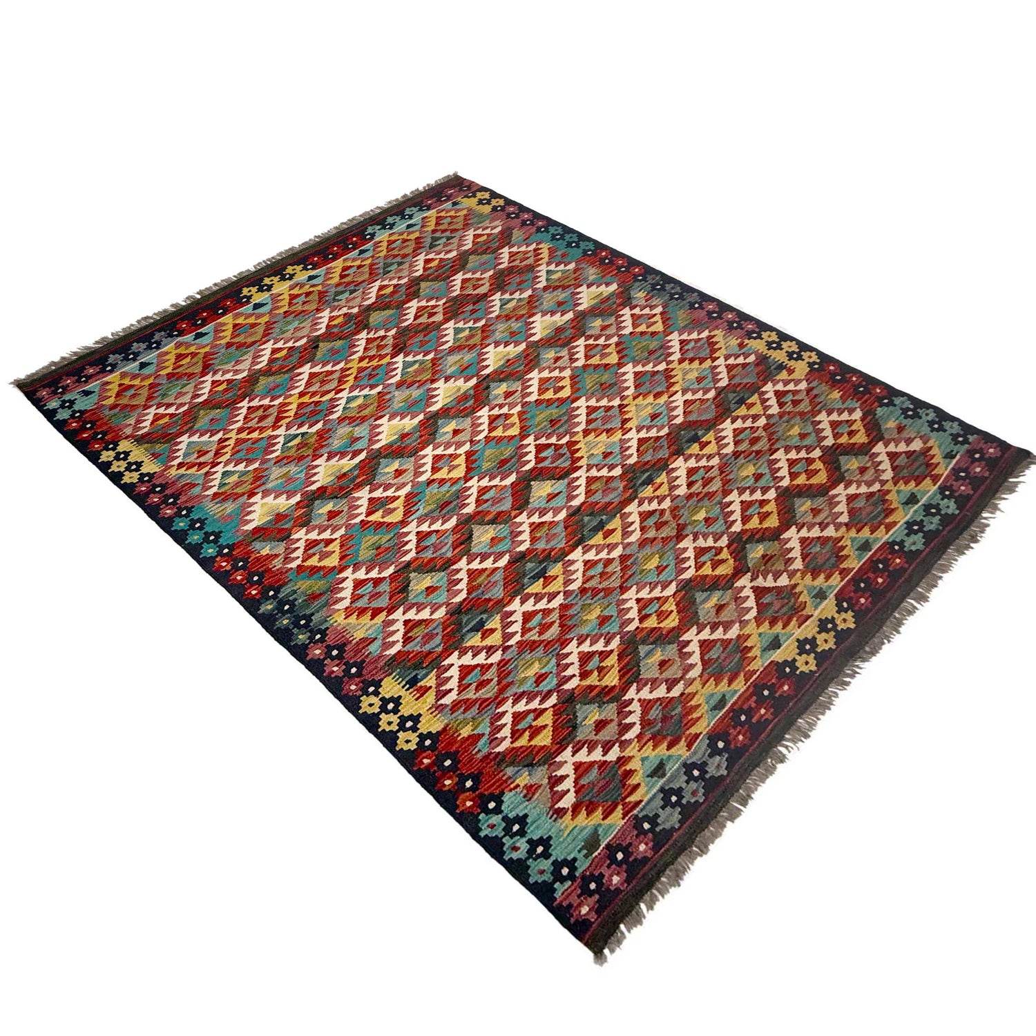Handmade Vegetable Kilim 6' 0" x 8' 0" (ft) - No. G38936