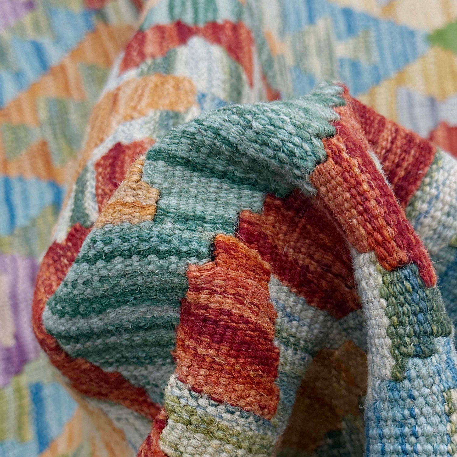 Handmade Vegetable Kelim 5' 0" x 6' 7" (ft) - No. G38937