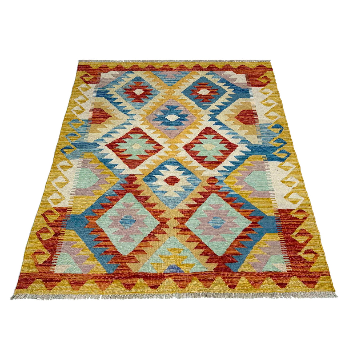 Handmade Vegetable Kelim 4' 2" x 5' 8" (ft) - No. G39088