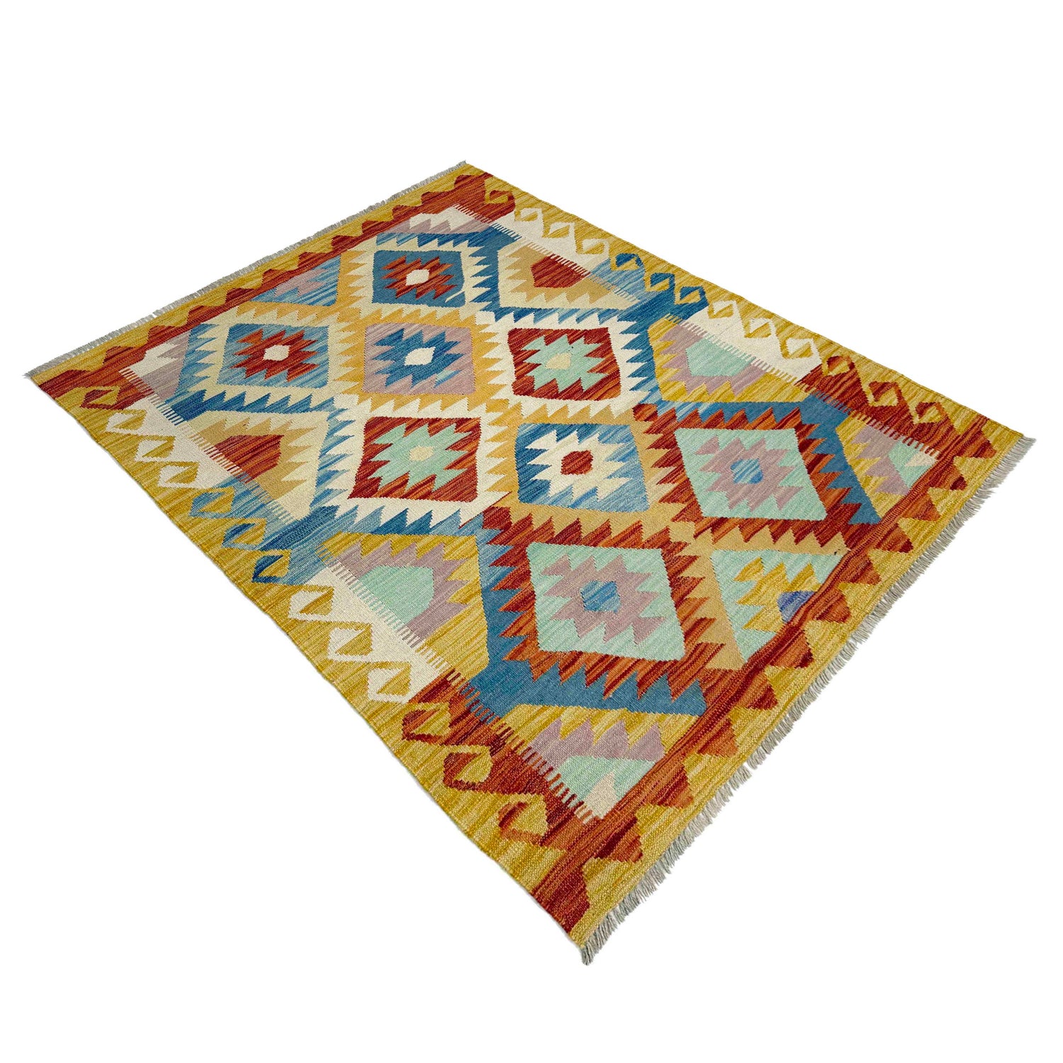 Handmade Vegetable Kelim 4' 2" x 5' 8" (ft) - No. G39088
