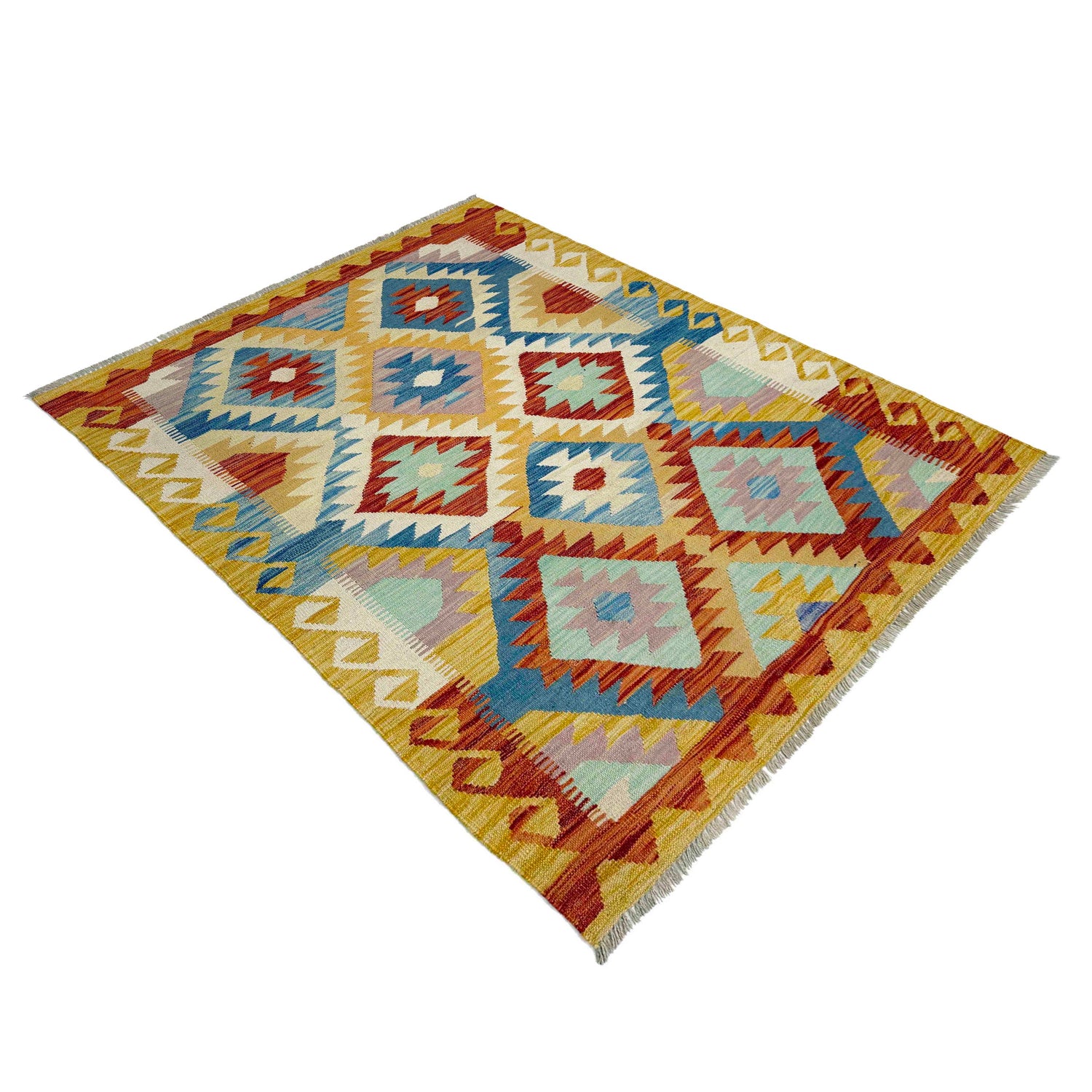 Handmade Vegetable Kelim 4' 2" x 5' 8" (ft) - No. G39088