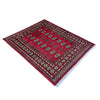 Hand Knotted Bokhara Wool Rug 4' 1" x 5' 10" (ft) - No. G39155