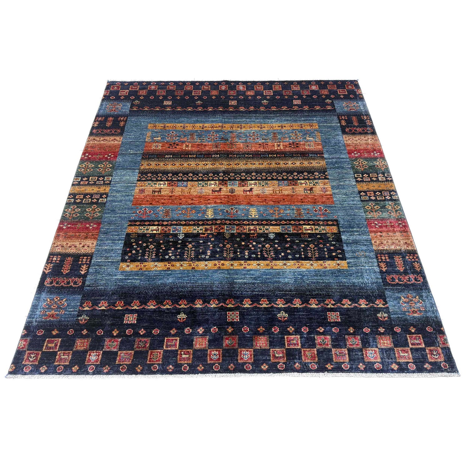 Hand-Knotted Shikargah Rug 5' 10" x 7' 6" (ft) - No. G39619