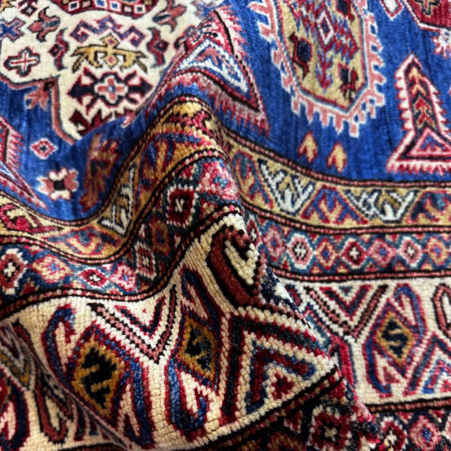 Blue Color Handmade Kazak Rug 4' 11" x 6' 8" (ft) - No. G39622