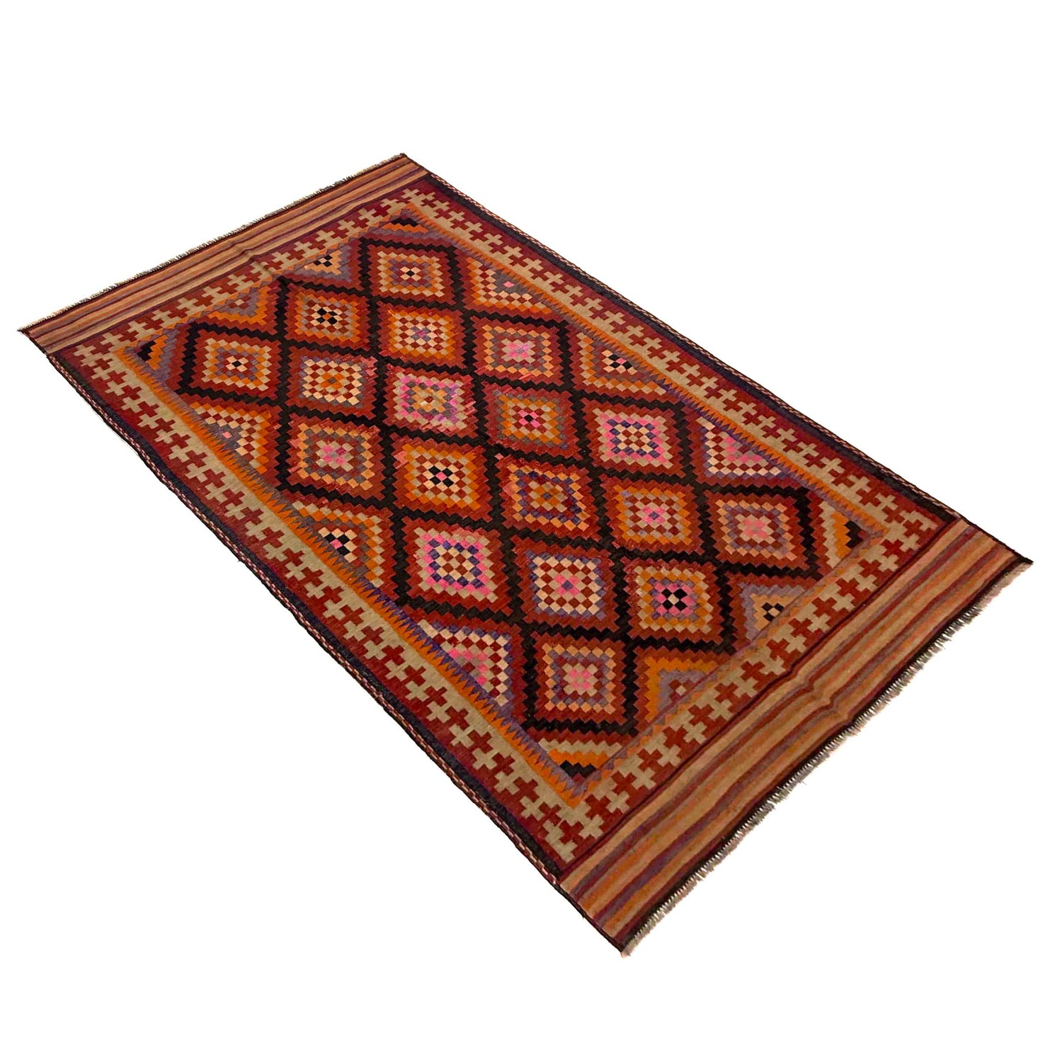 Handmade Vintage Kelim 5' 6" x 9' 8" (ft) - No. G39687