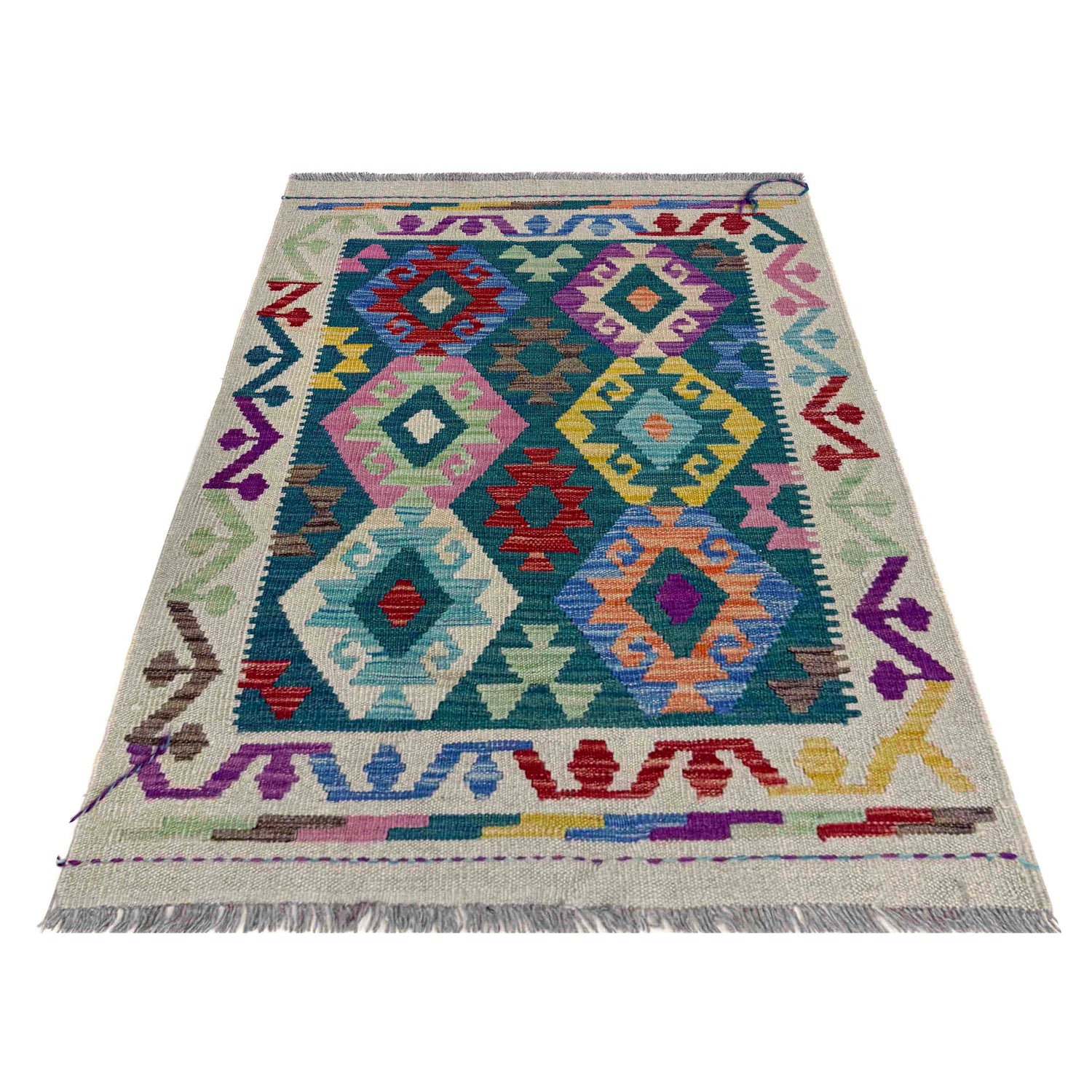 Handmade Vegetable Kelim 2' 9" x 3' 11" (ft) - No. G39699