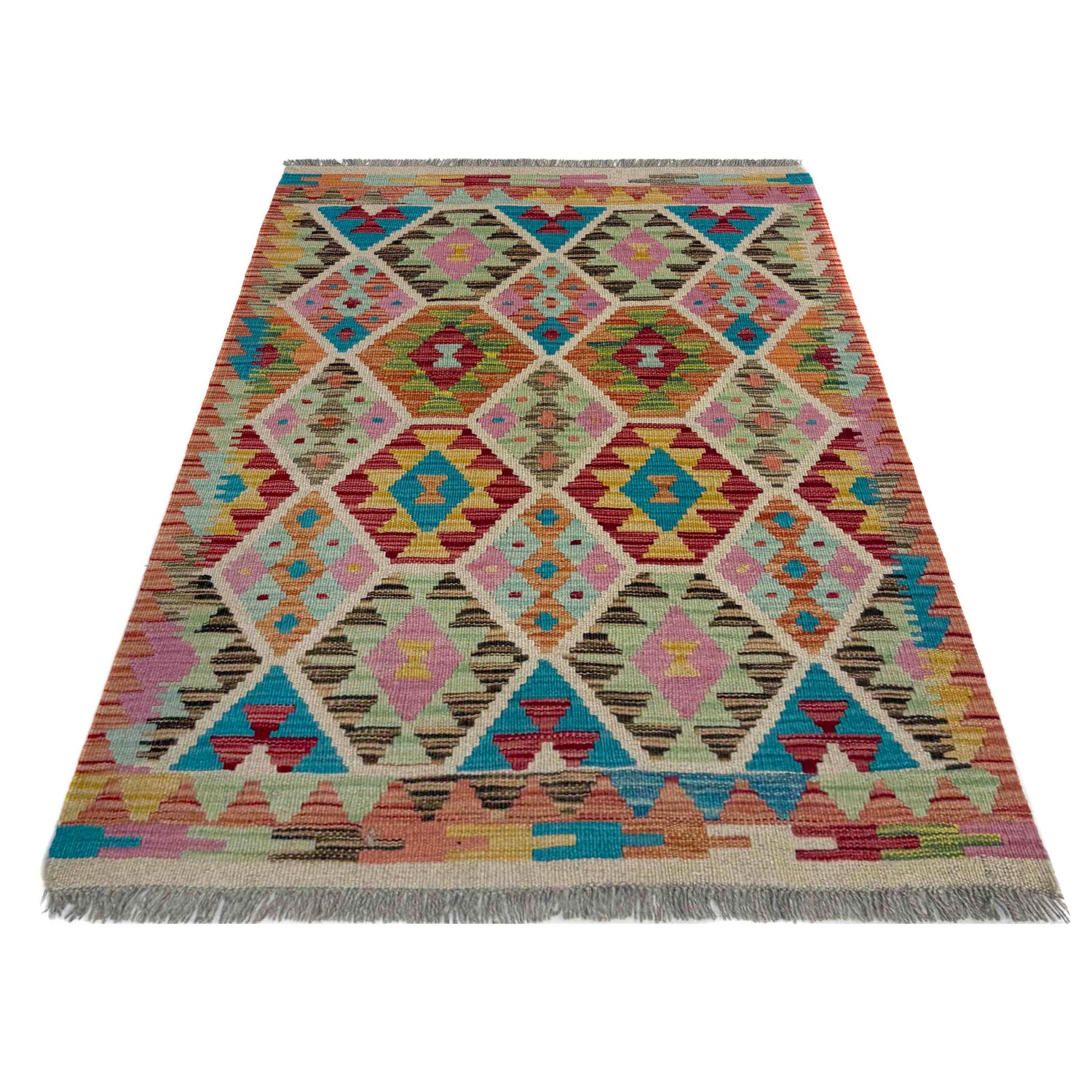 Handmade Vegetable Kilim 2' 9" x 3' 10" (ft) - No. G39701