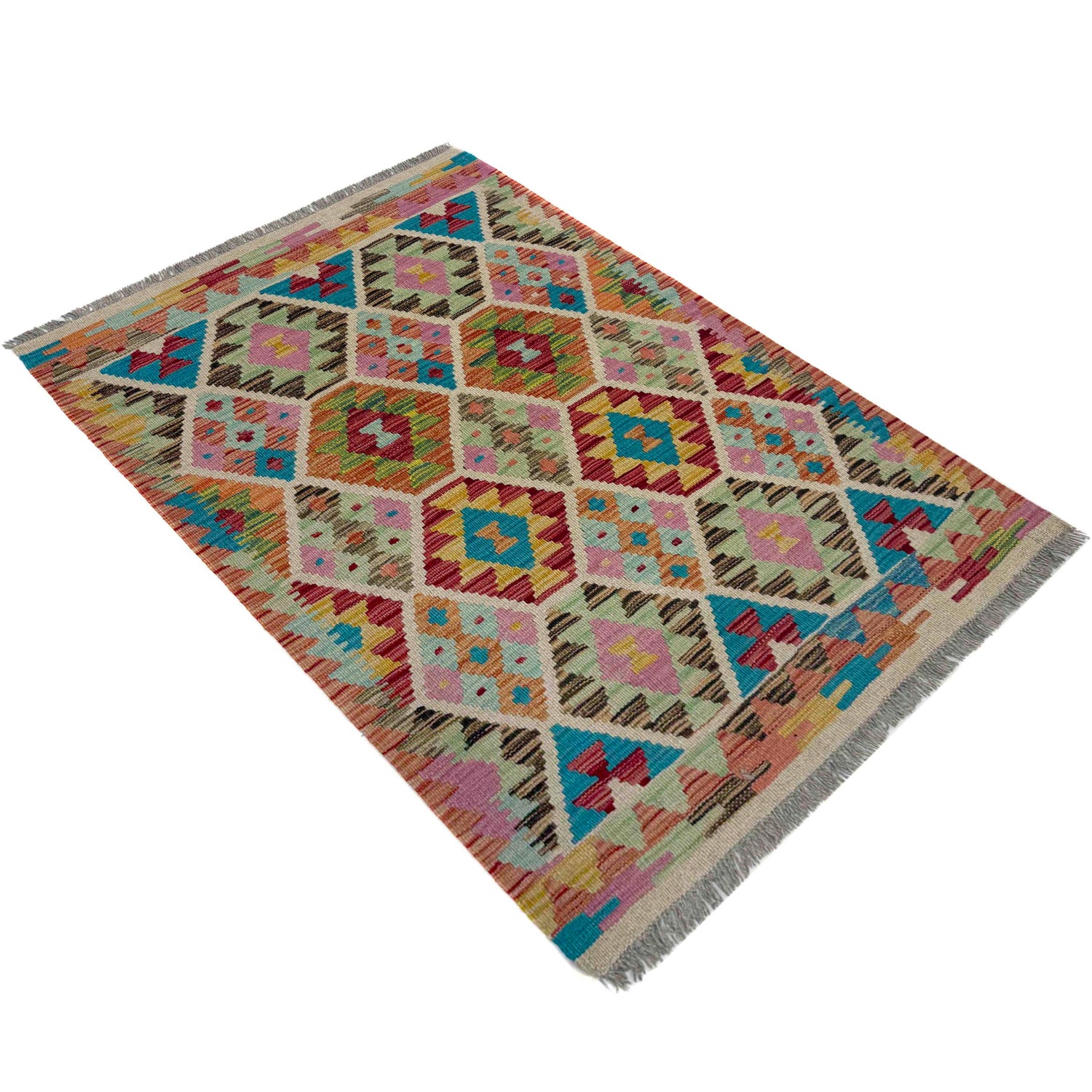 Handmade Vegetable Kilim 2' 9" x 3' 10" (ft) - No. G39701