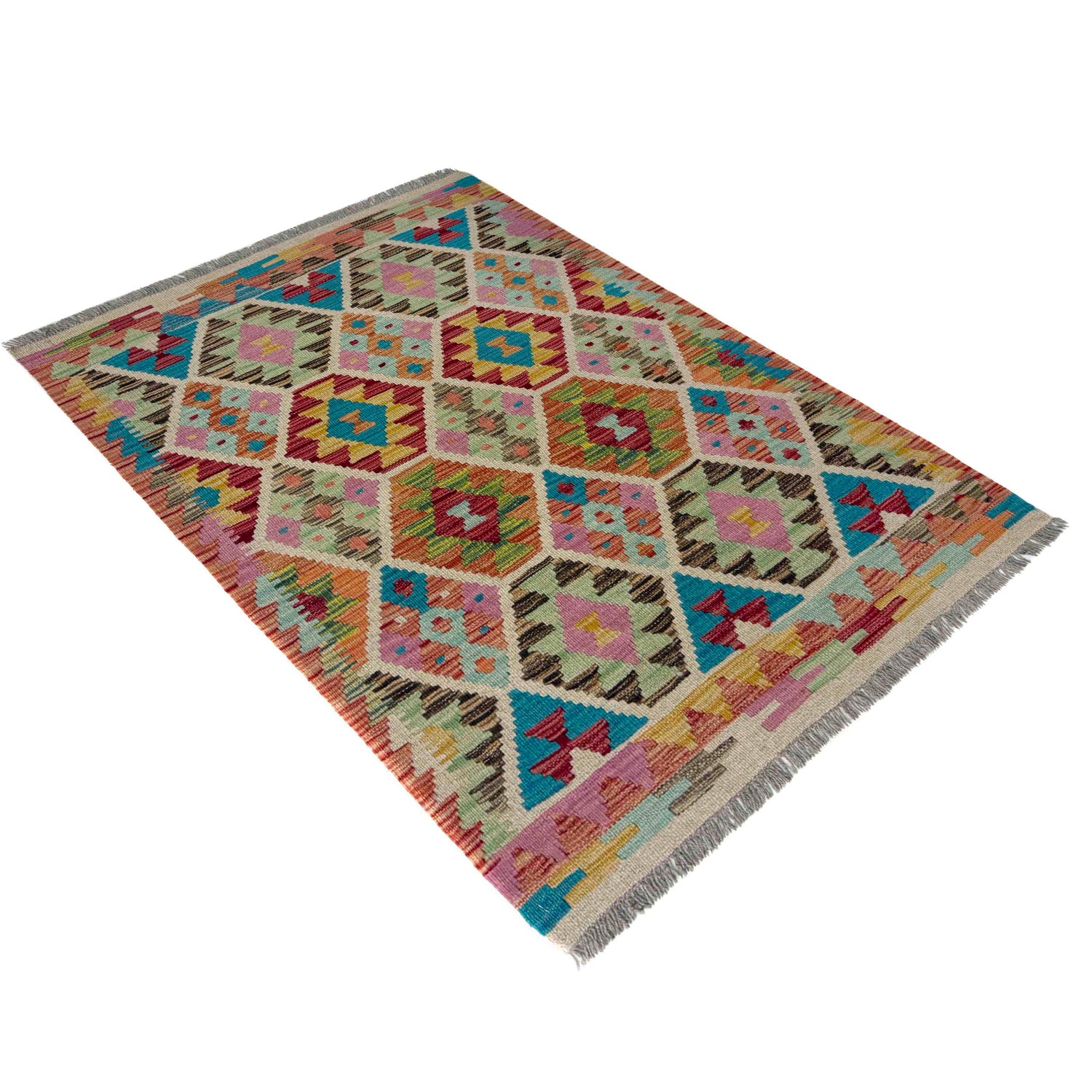 Handmade Vegetable Kilim 2' 9" x 3' 10" (ft) - No. G39701