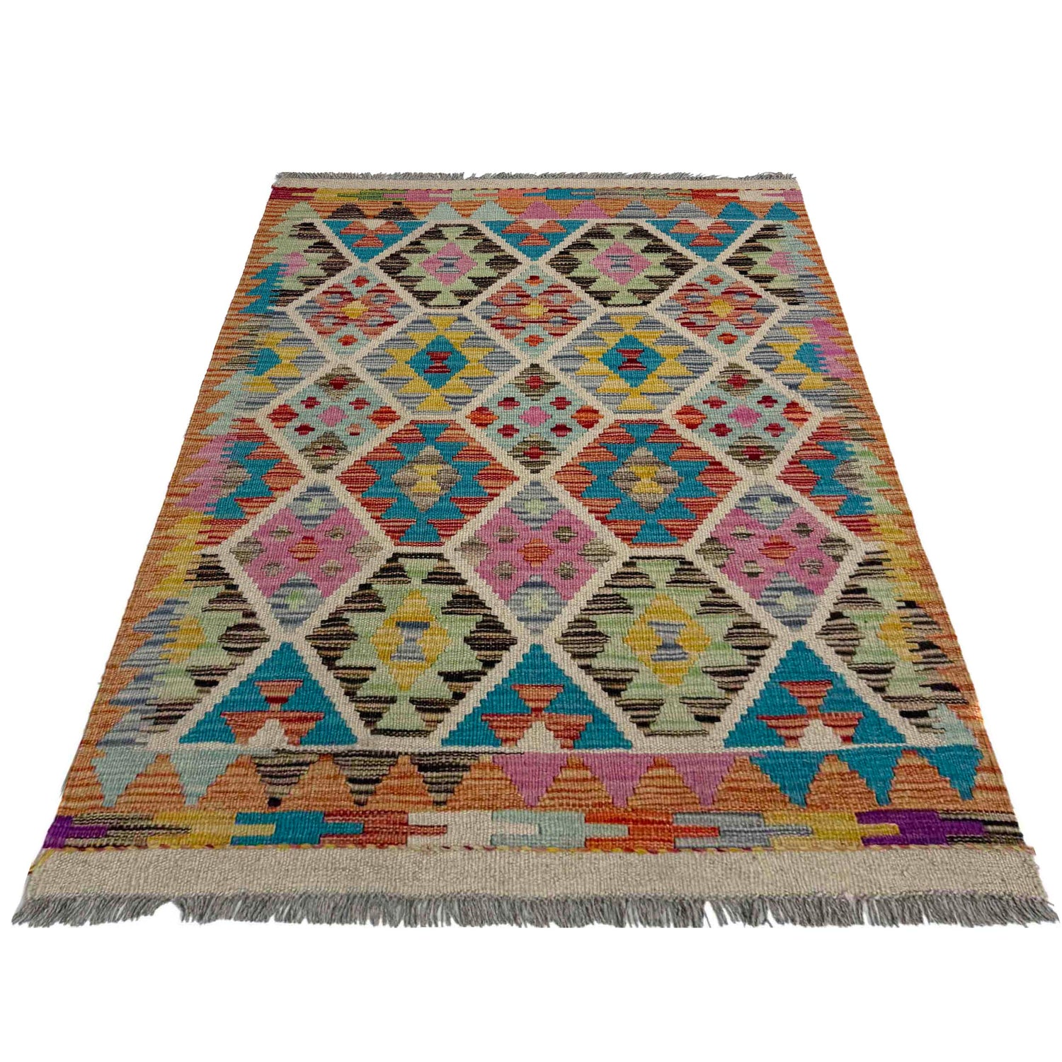 Handmade Vegetable Kelim 2' 9" x 3' 11" (ft) - No. G39704