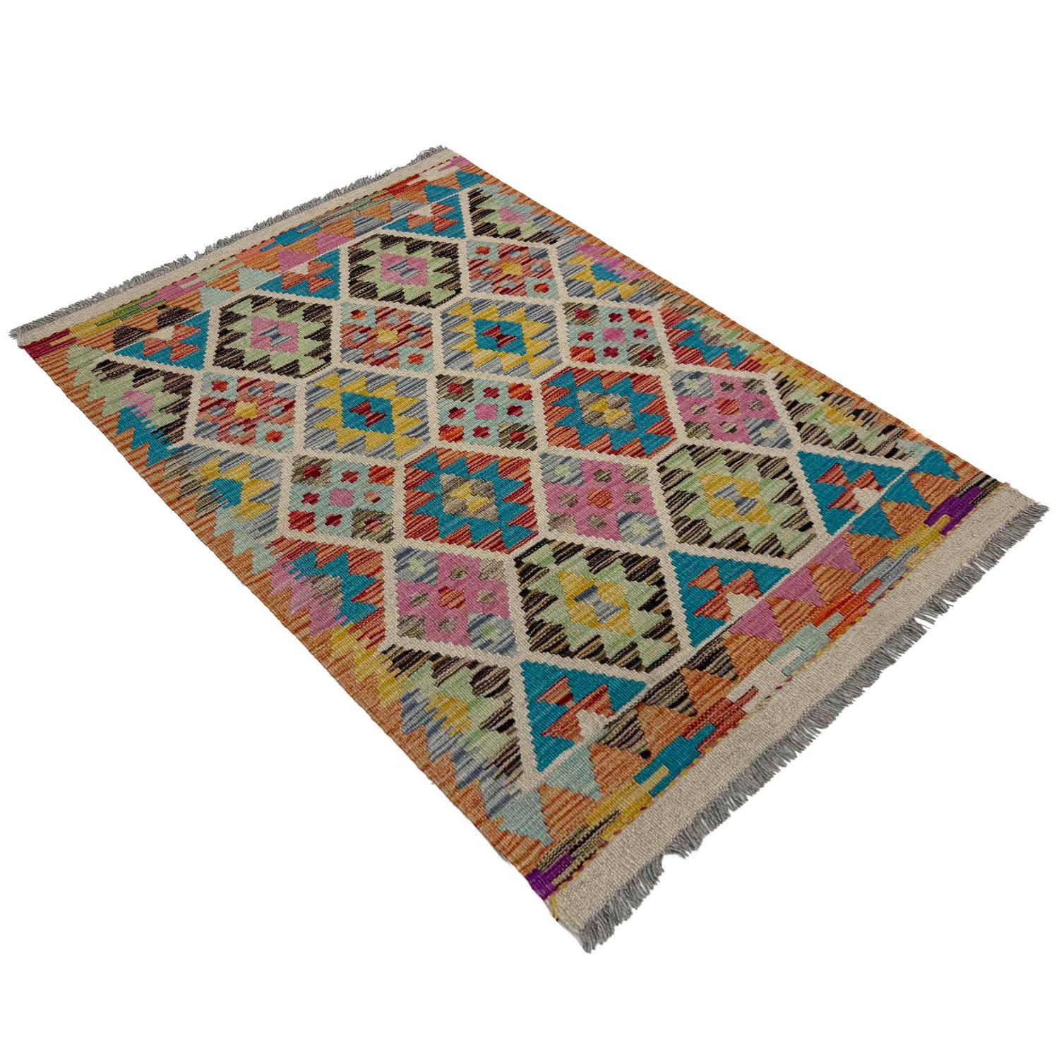 Handmade Vegetable Kelim 2' 9" x 3' 11" (ft) - No. G39704