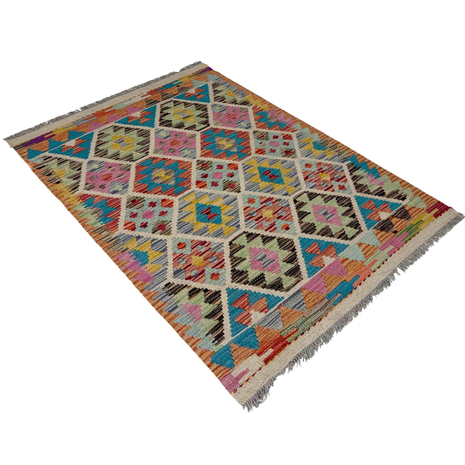 Handmade Vegetable Kelim 2' 9" x 3' 11" (ft) - No. G39704