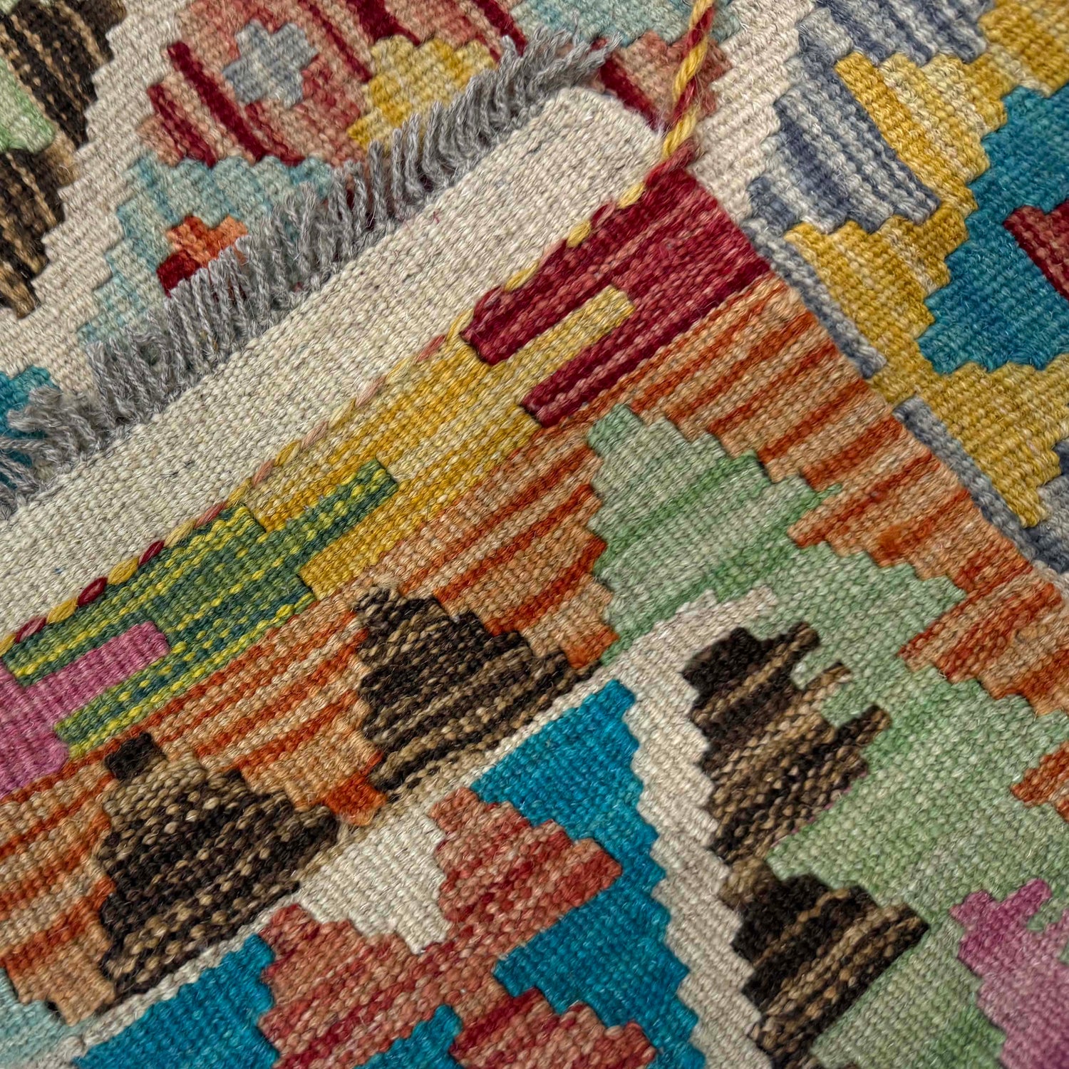 Handmade Vegetable Kelim 2' 9" x 3' 11" (ft) - No. G39704
