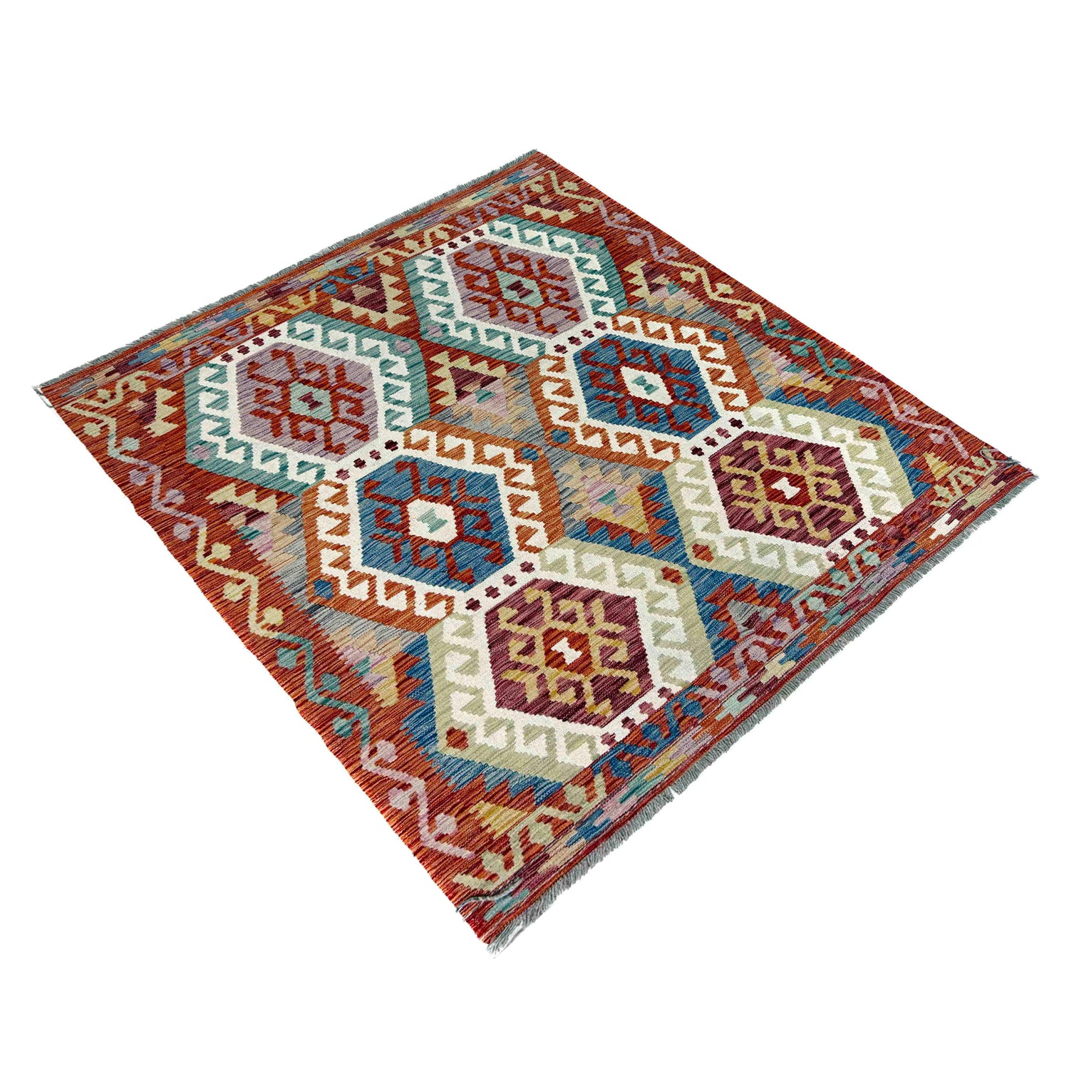 Handmade Vegetable Kelim 5' 3" x 6' 5" (ft) - No. G39787