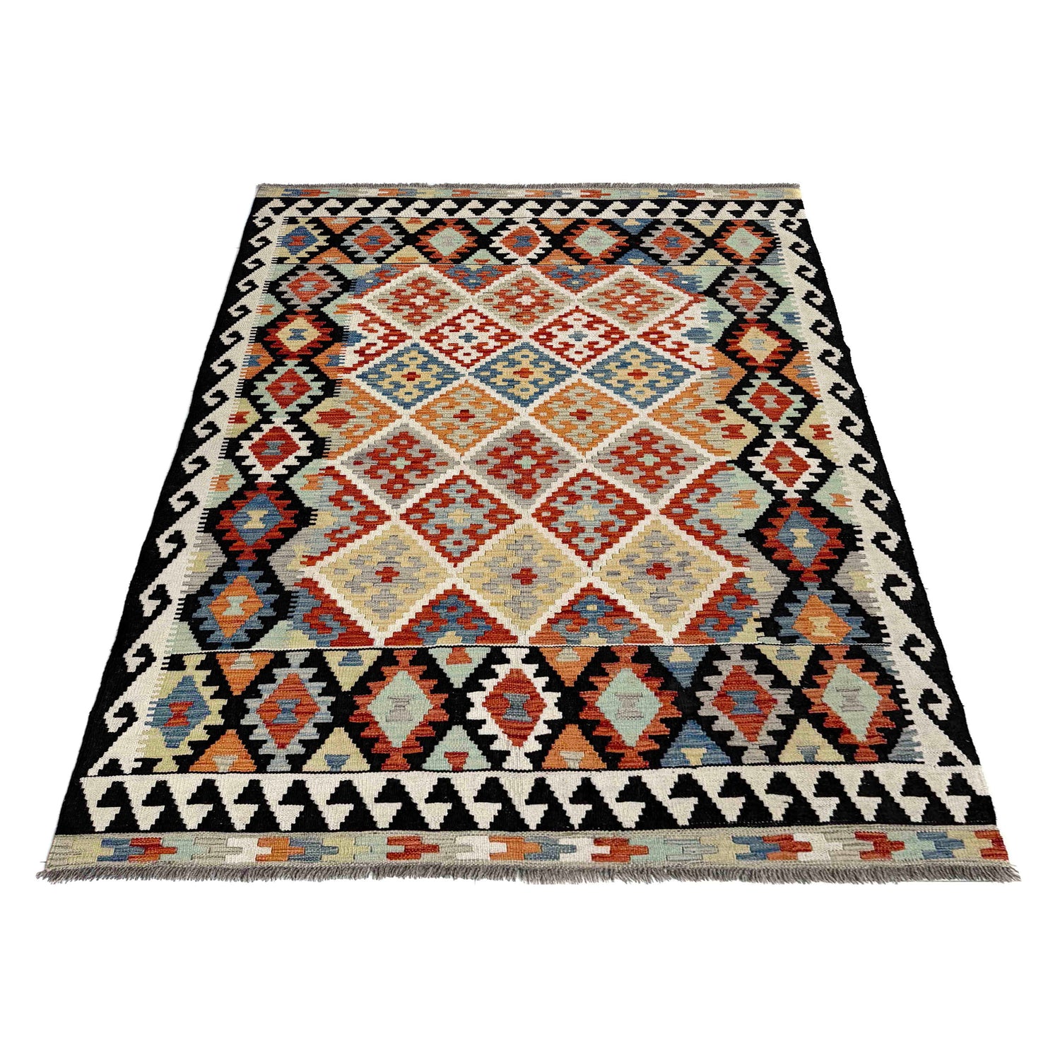 Handmade Vegetable Kelim 4' 7" x 6' 11" (ft) - No. G39788