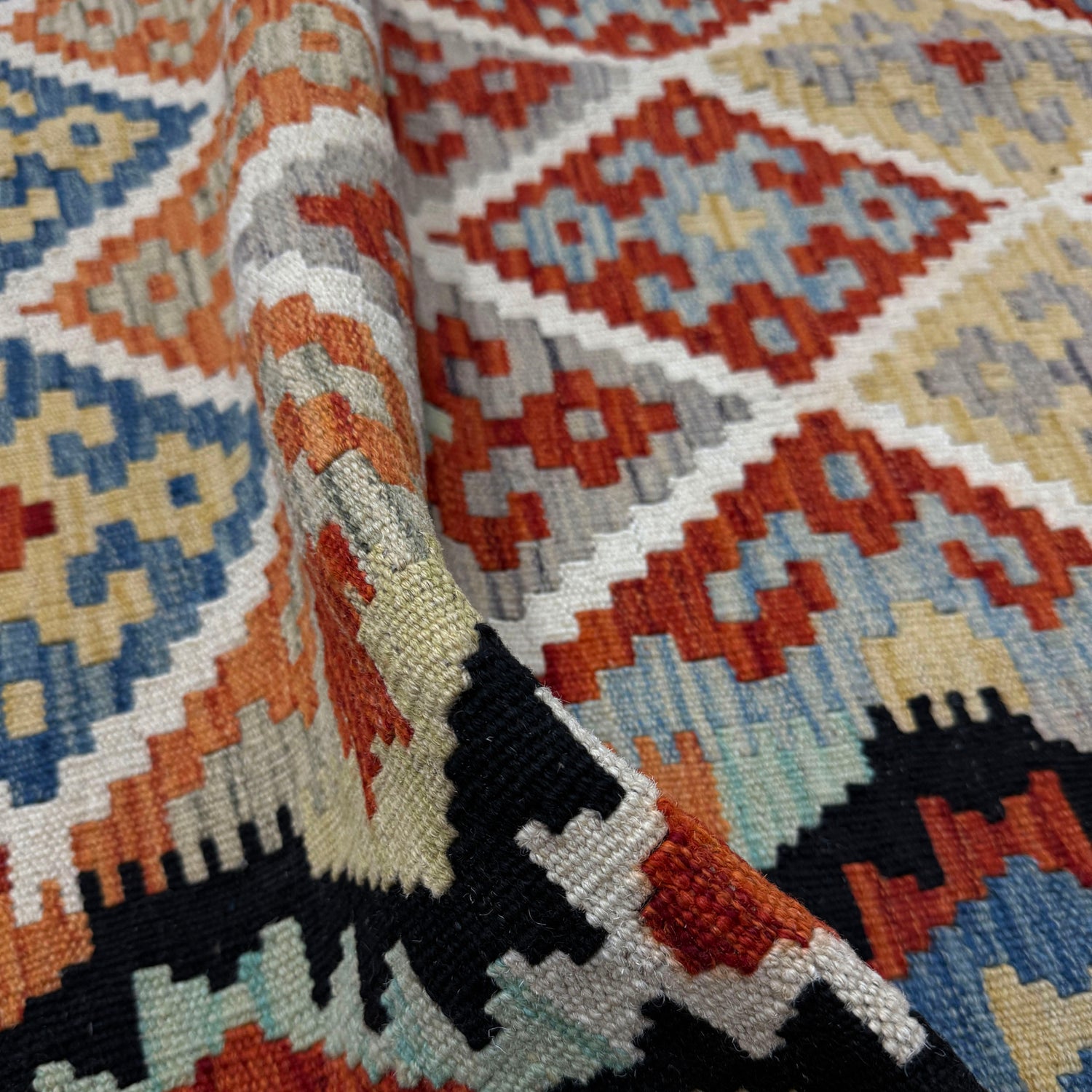 Handmade Vegetable Kelim 4' 7" x 6' 11" (ft) - No. G39788