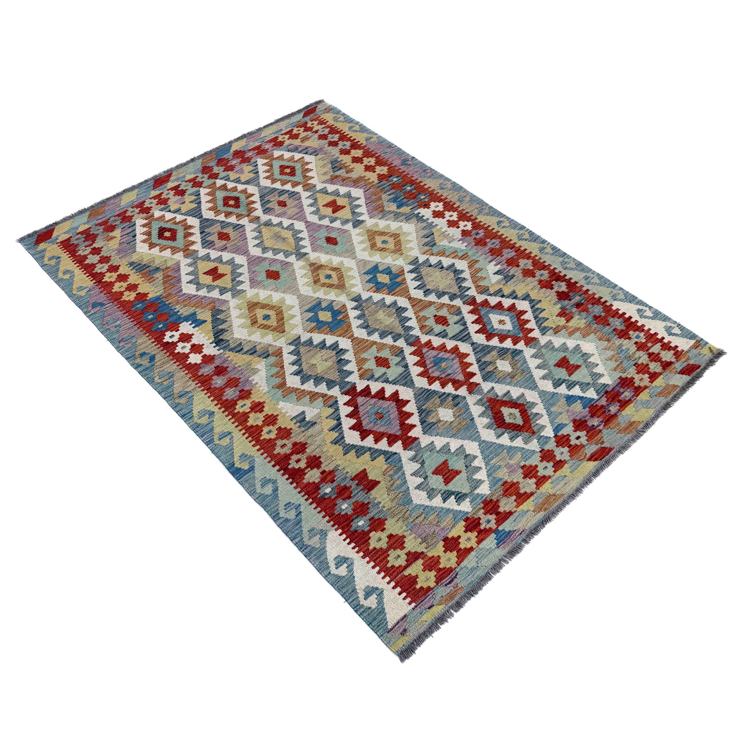 Handmade Vegetable Kelim 4' 11" x 6' 8" (ft) - No. G39789