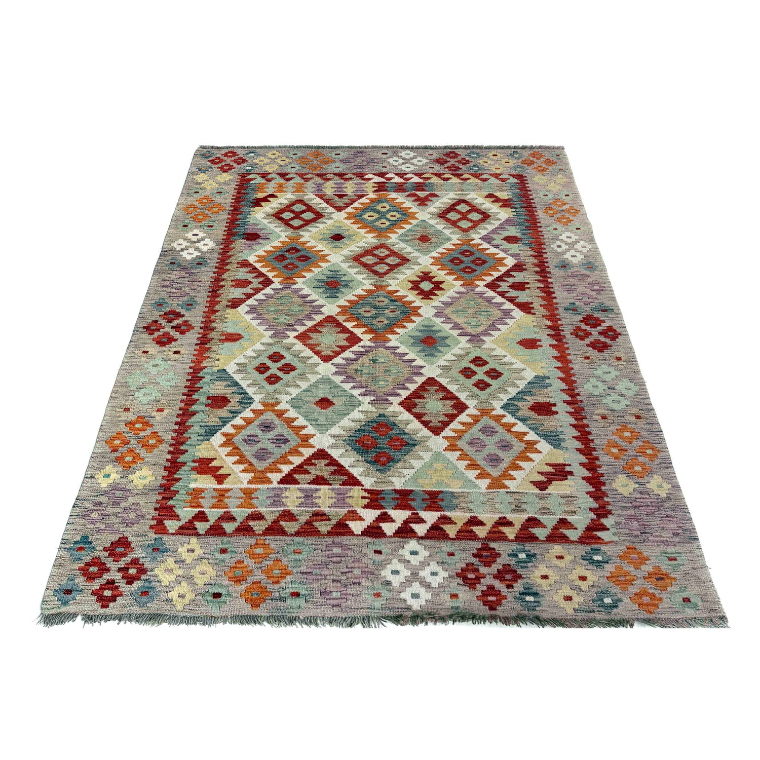 Handmade Vegetable Kelim 5' 0" x 6' 8" (ft) - No. G39790