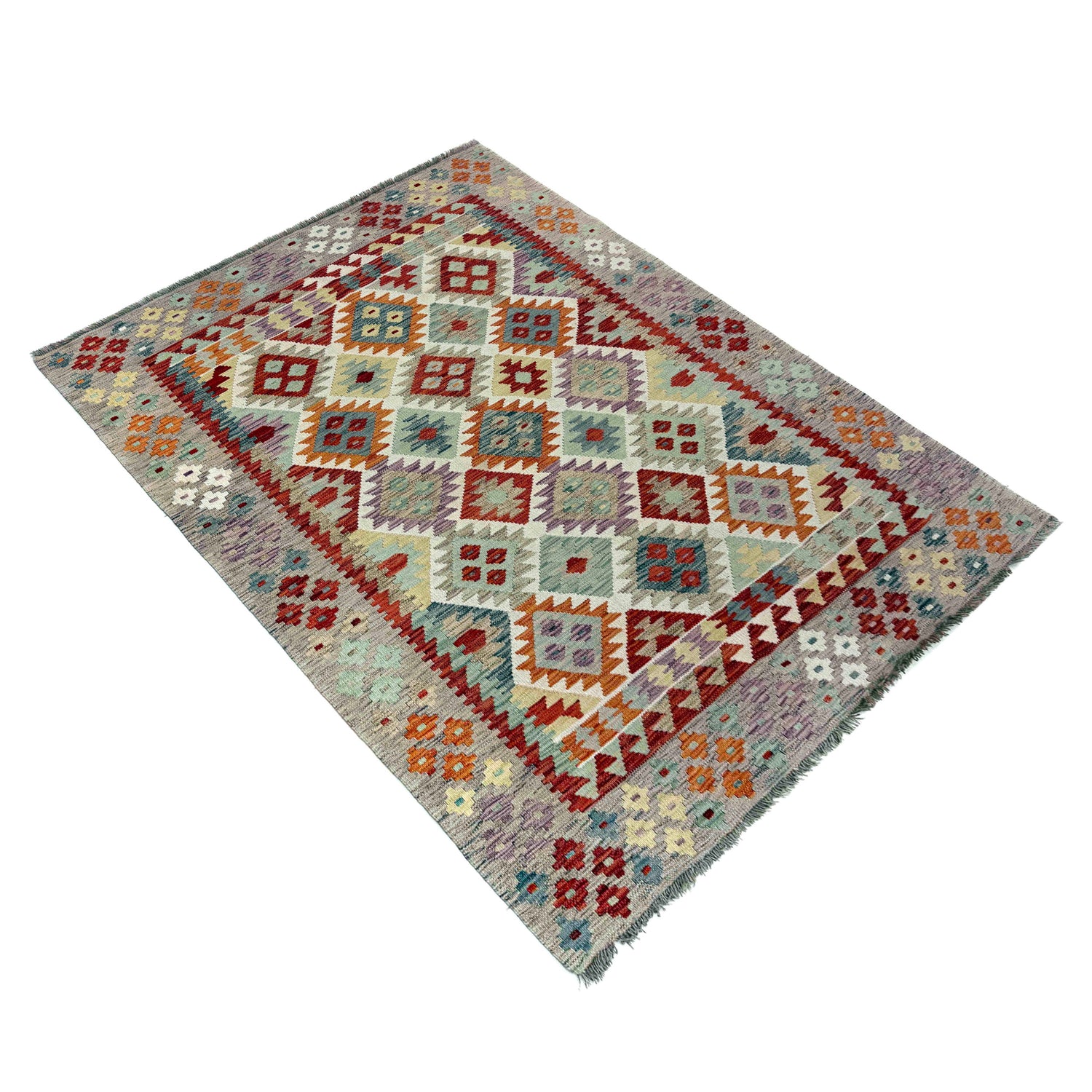 Handmade Vegetable Kelim 5' 0" x 6' 8" (ft) - No. G39790