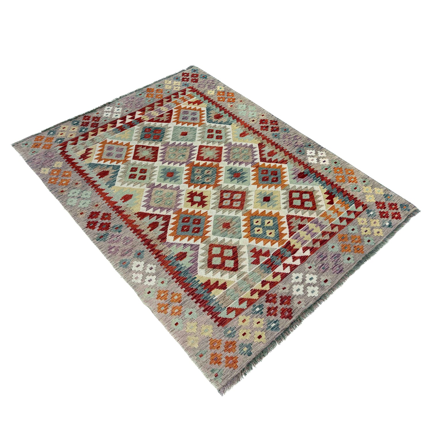Handmade Vegetable Kelim 5' 0" x 6' 8" (ft) - No. G39790