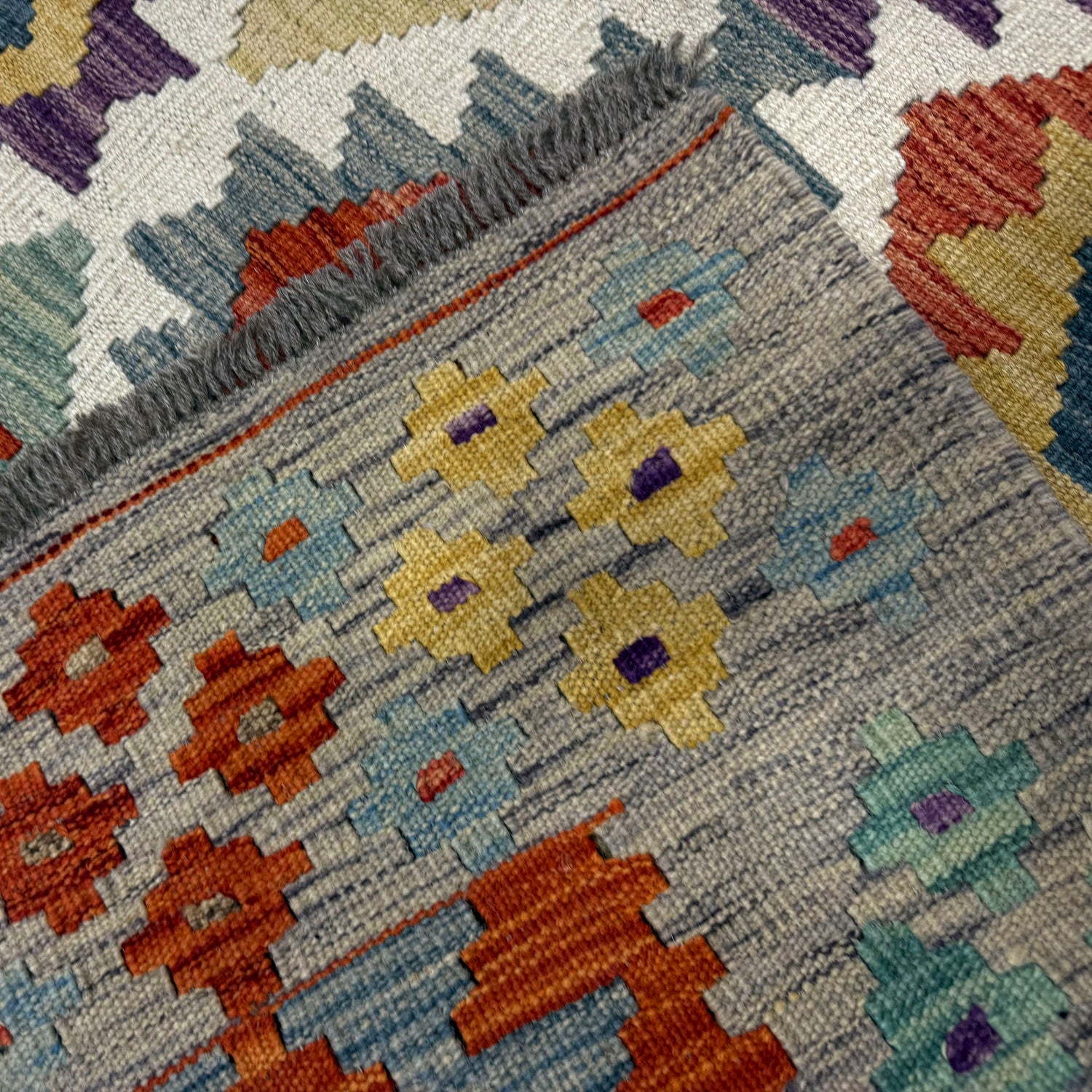Handmade Vegetable Kilim 5' 0" x 6' 11" (ft) - No. G39797
