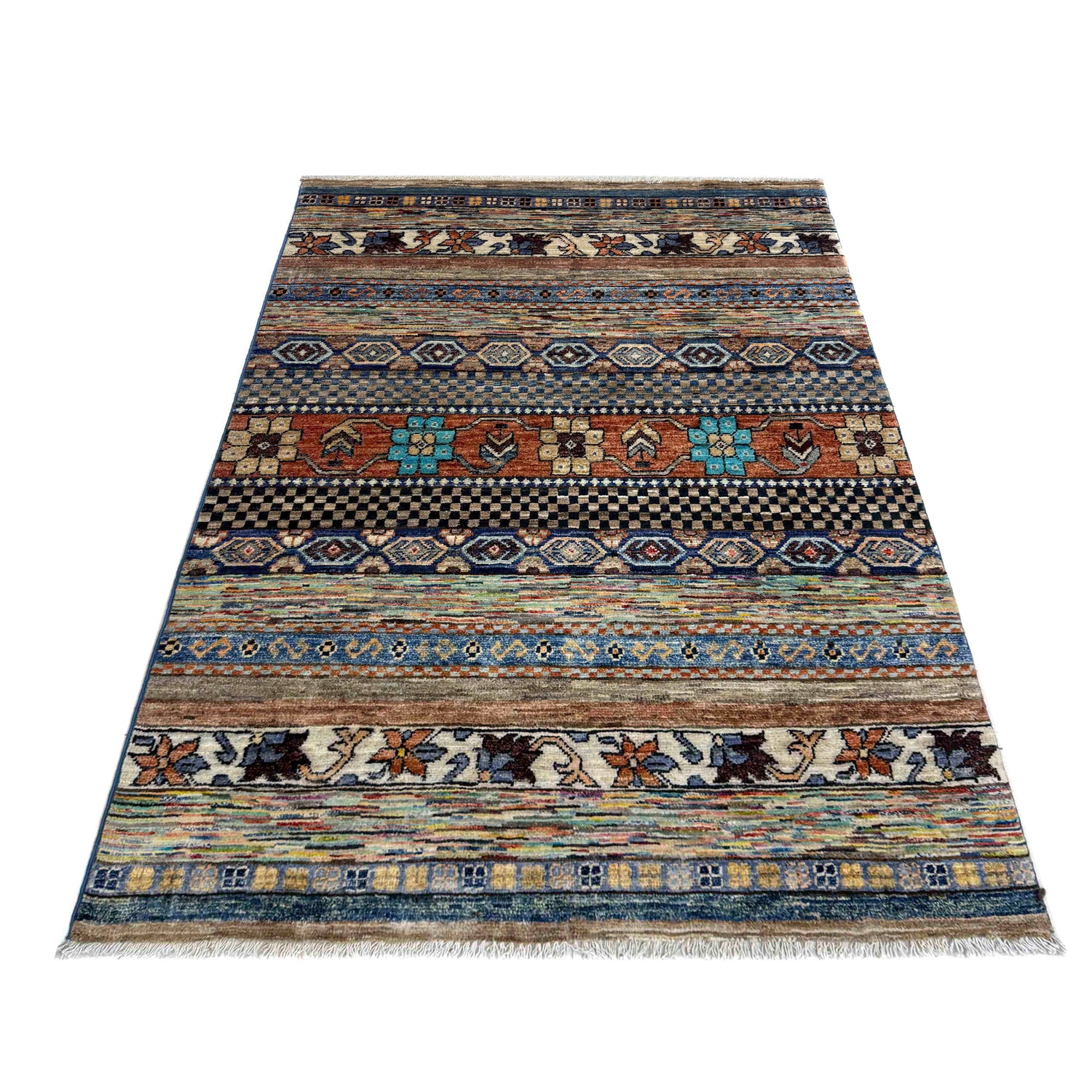Hand-Knotted Gabbeh Rug 3' 4" x 4' 9" (ft) - No. G39811