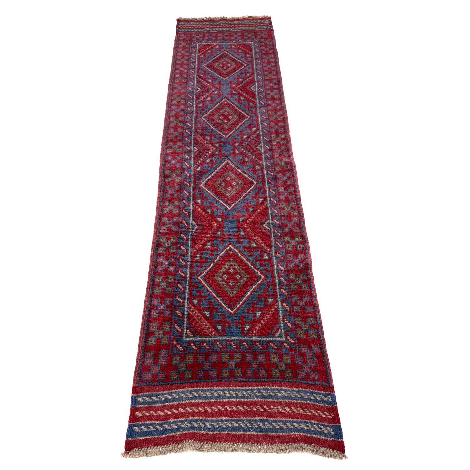 Red Color Mashwani Short Runner 2' 1" x 8' 3" (ft) - No. G40192