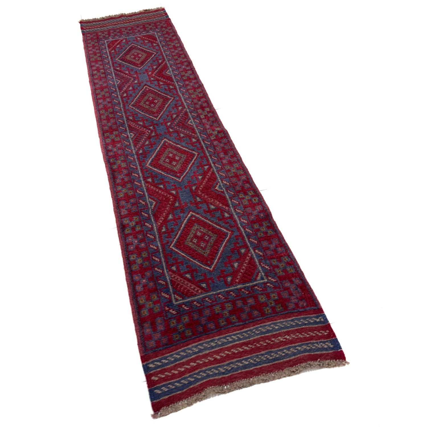 Red Color Mashwani Short Runner 2' 1" x 8' 3" (ft) - No. G40192