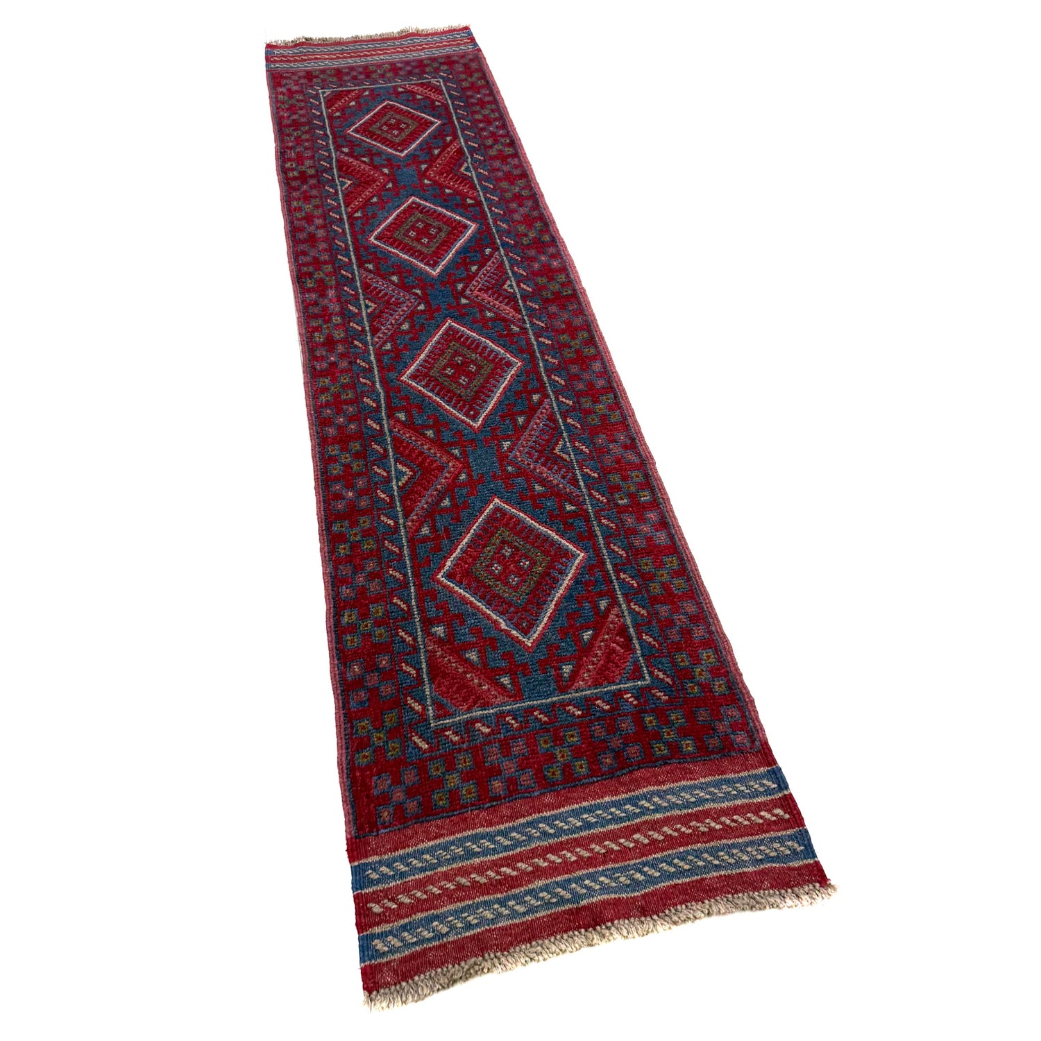 Red Color Mashwani Short Runner 2' 1" x 8' 3" (ft) - No. G40192