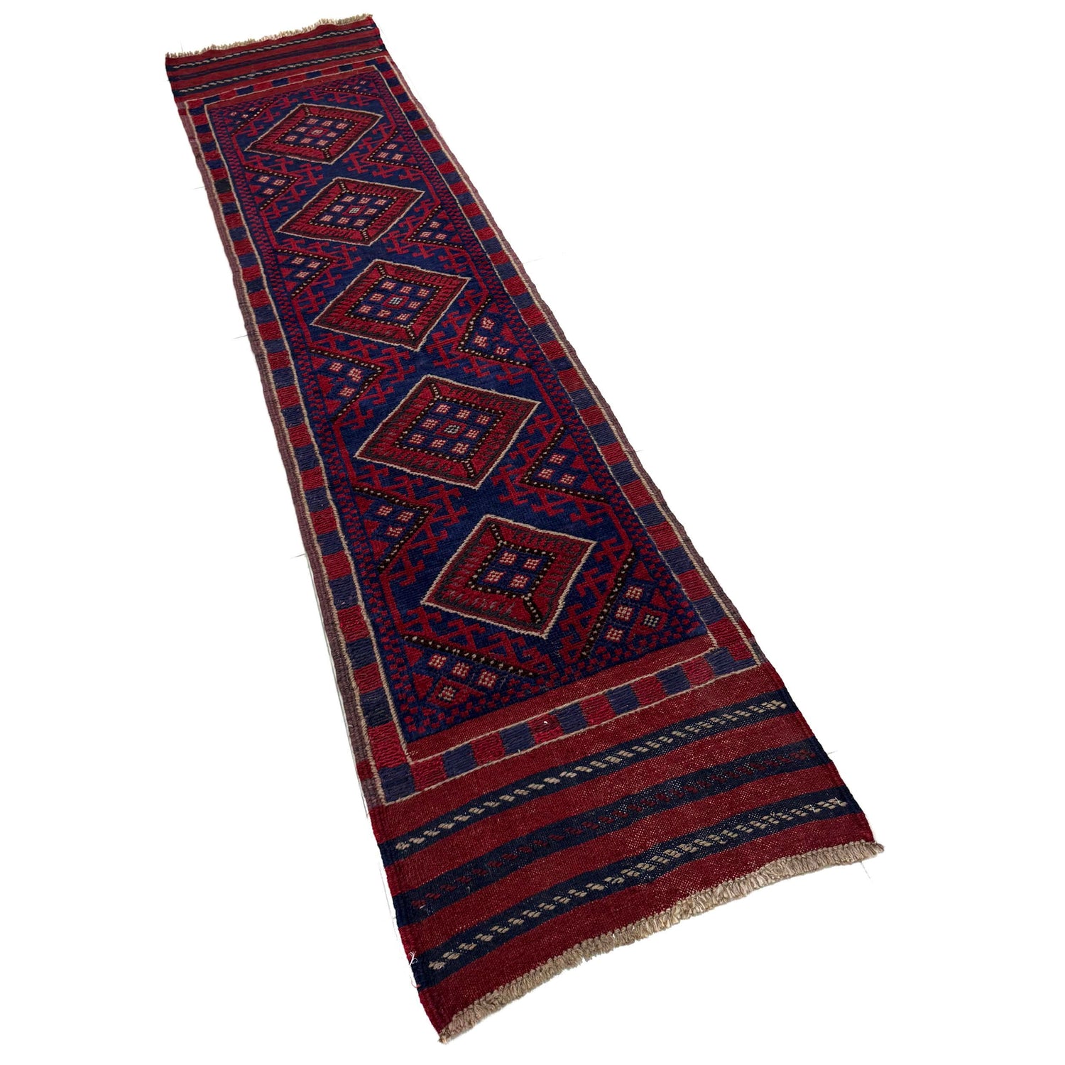 Red Color Mashwani Short Runner 2' 1" x 8' 7" (ft) - No. G40199