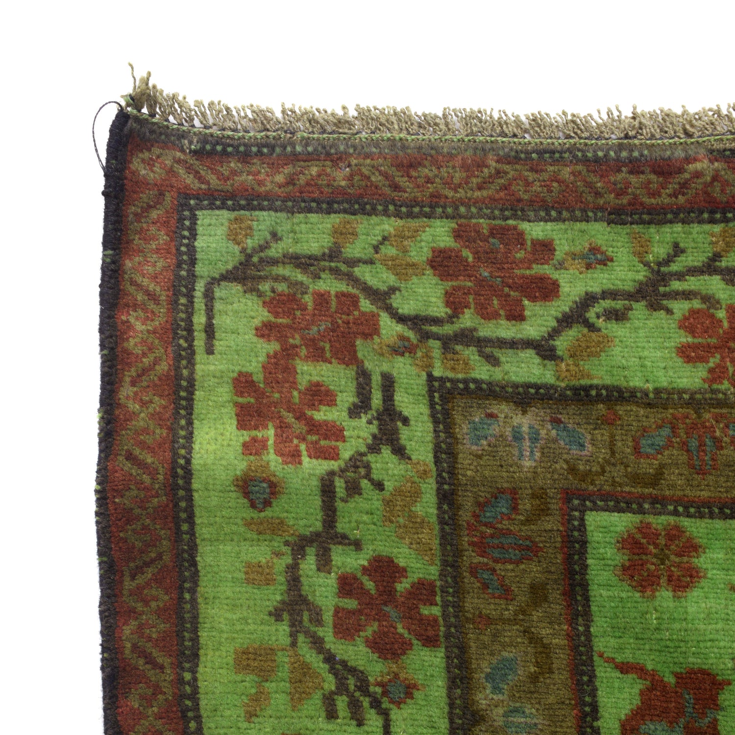Green Overdyed Rug 4' 1 x 5' 5 (ft) - No. P26496