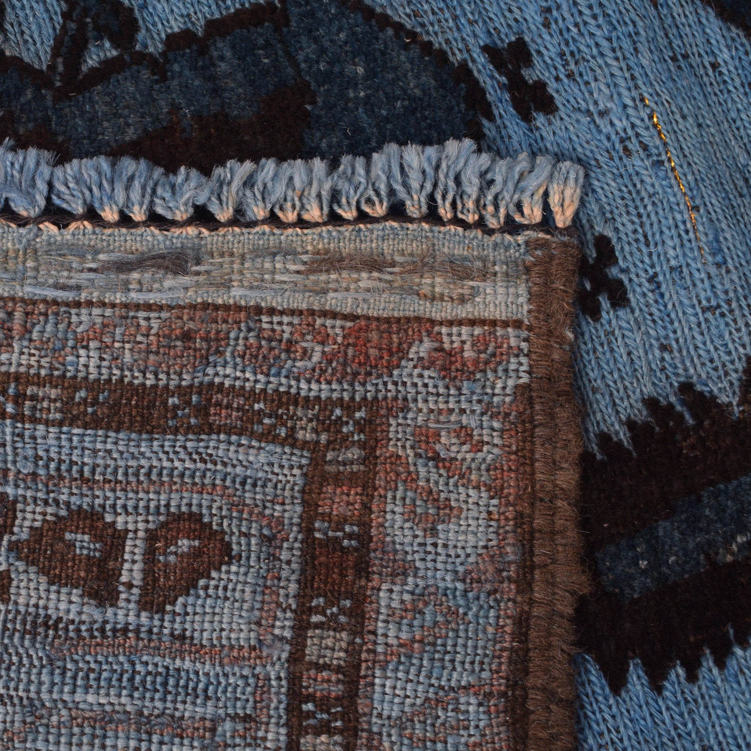 Blue Overdyed Rug 4' 1 x 6' 1 (ft) - No. P26498