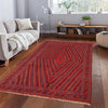 Red Mashwani Rug 4' 9" x 6' 0" (ft) - No. P28030